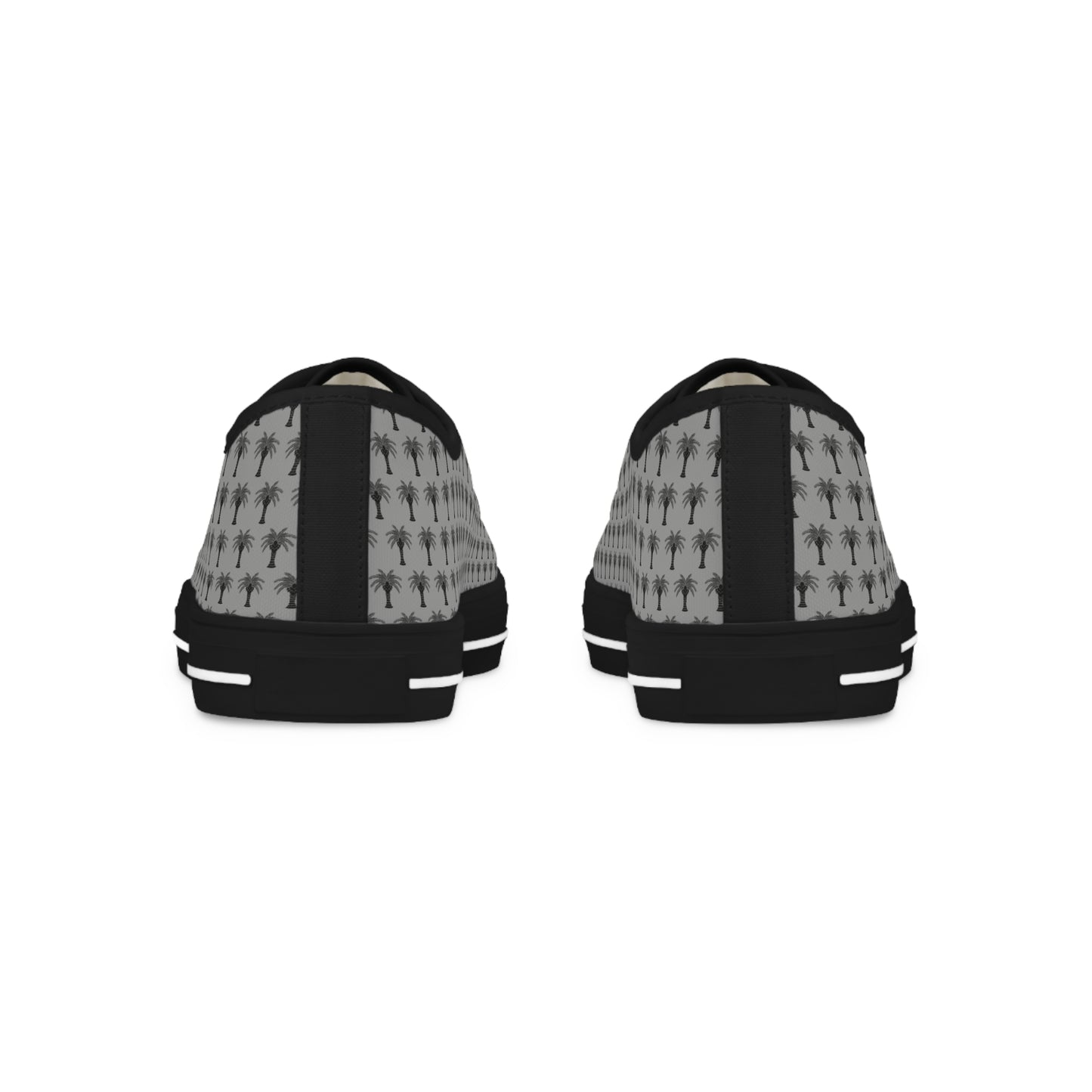 Men's Low Top Sneakers - Art Deco Palms, Grey