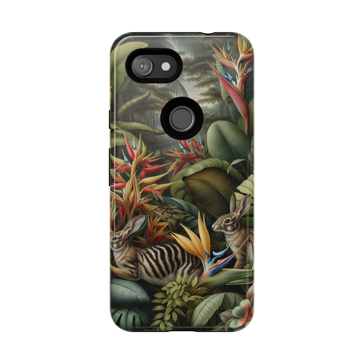 Rainforest Rabbit Outing Phone Case - Tough Cases with Summer Vibe