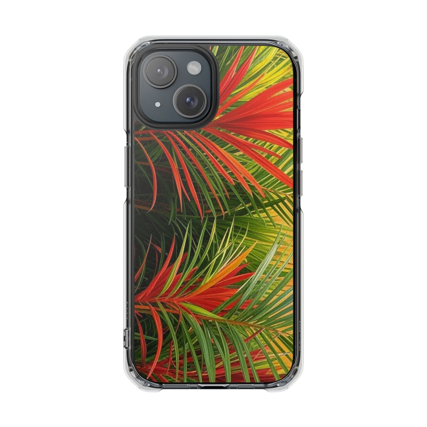 Red Flame Palm Magnetic Clear Phone Case, Many Models
