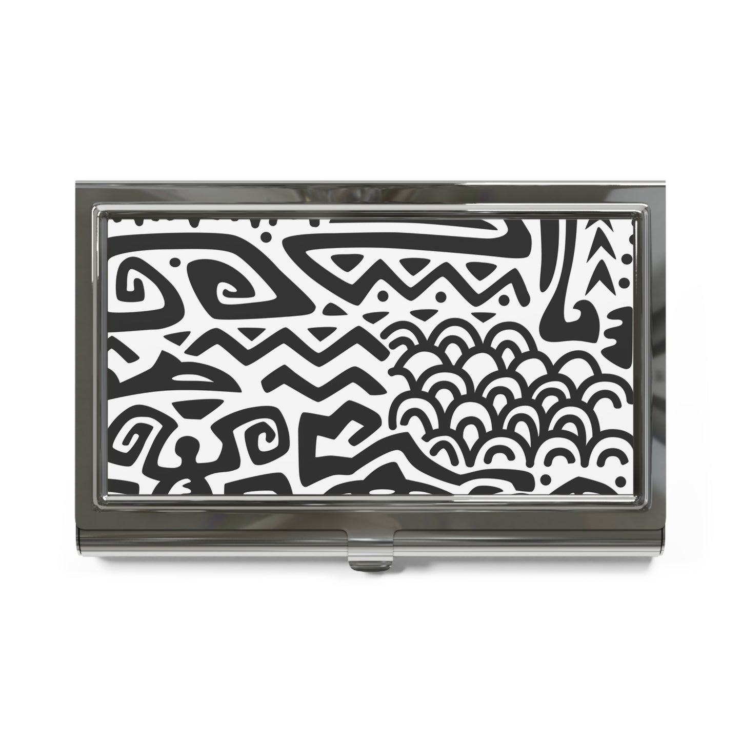 Business Card Holder - Tiki Aztec Black