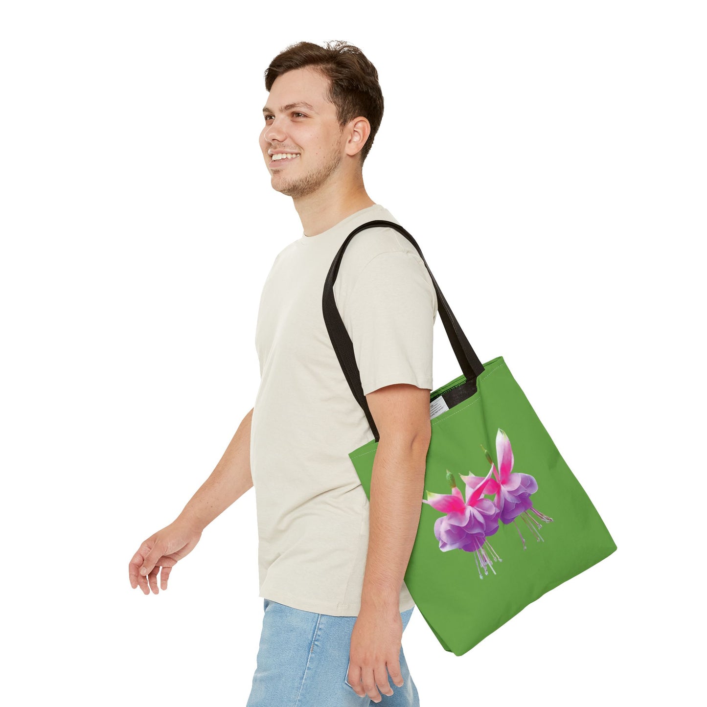 Tropical Real Two Fuchsias/Green Tote Bag - 3 Sizes