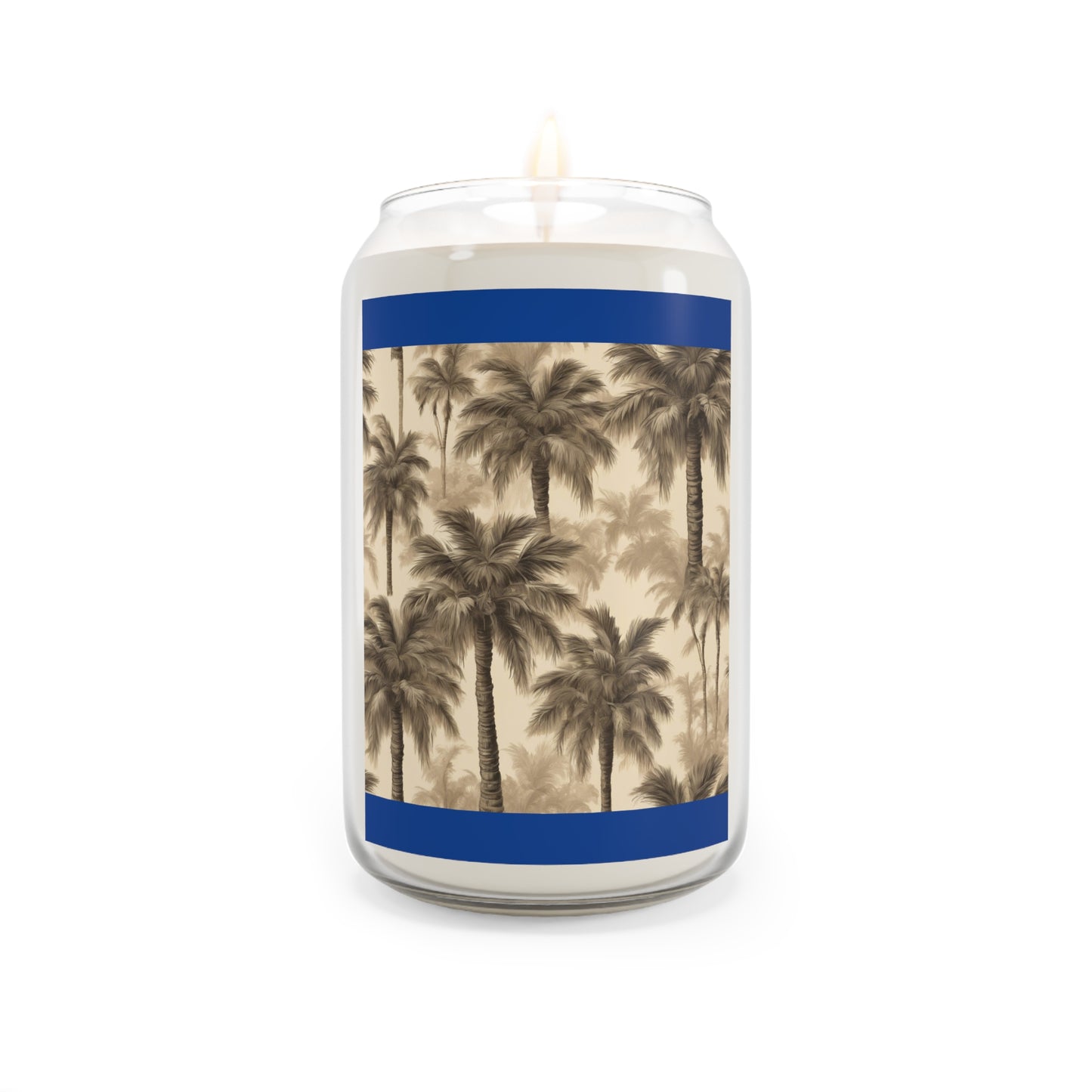 Scented Candle, 13.75oz - Lisa's Fluffy Palms, dark blue