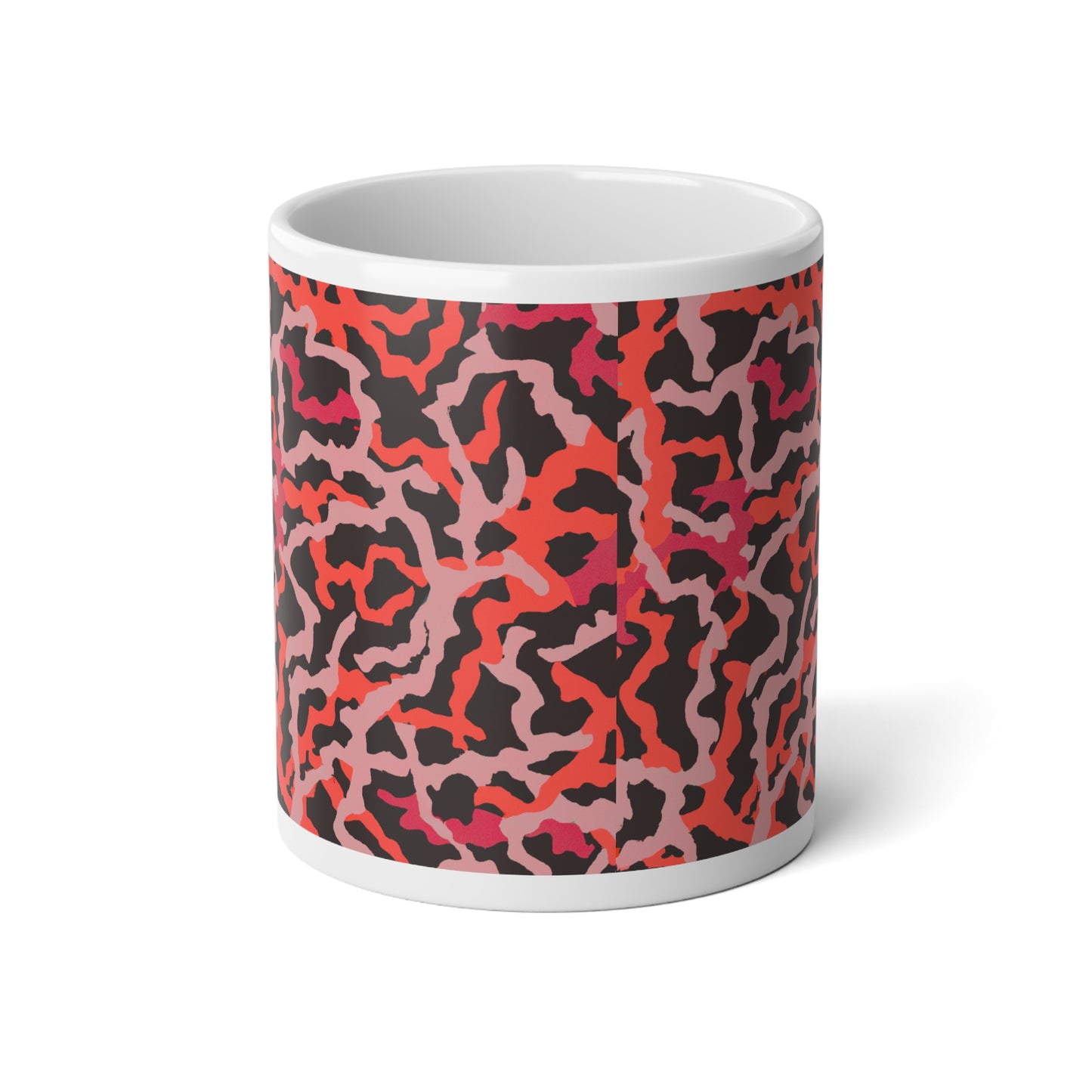 Jumbo Mug, 20oz, Coral Threads Red | Tropical Coffee Cup