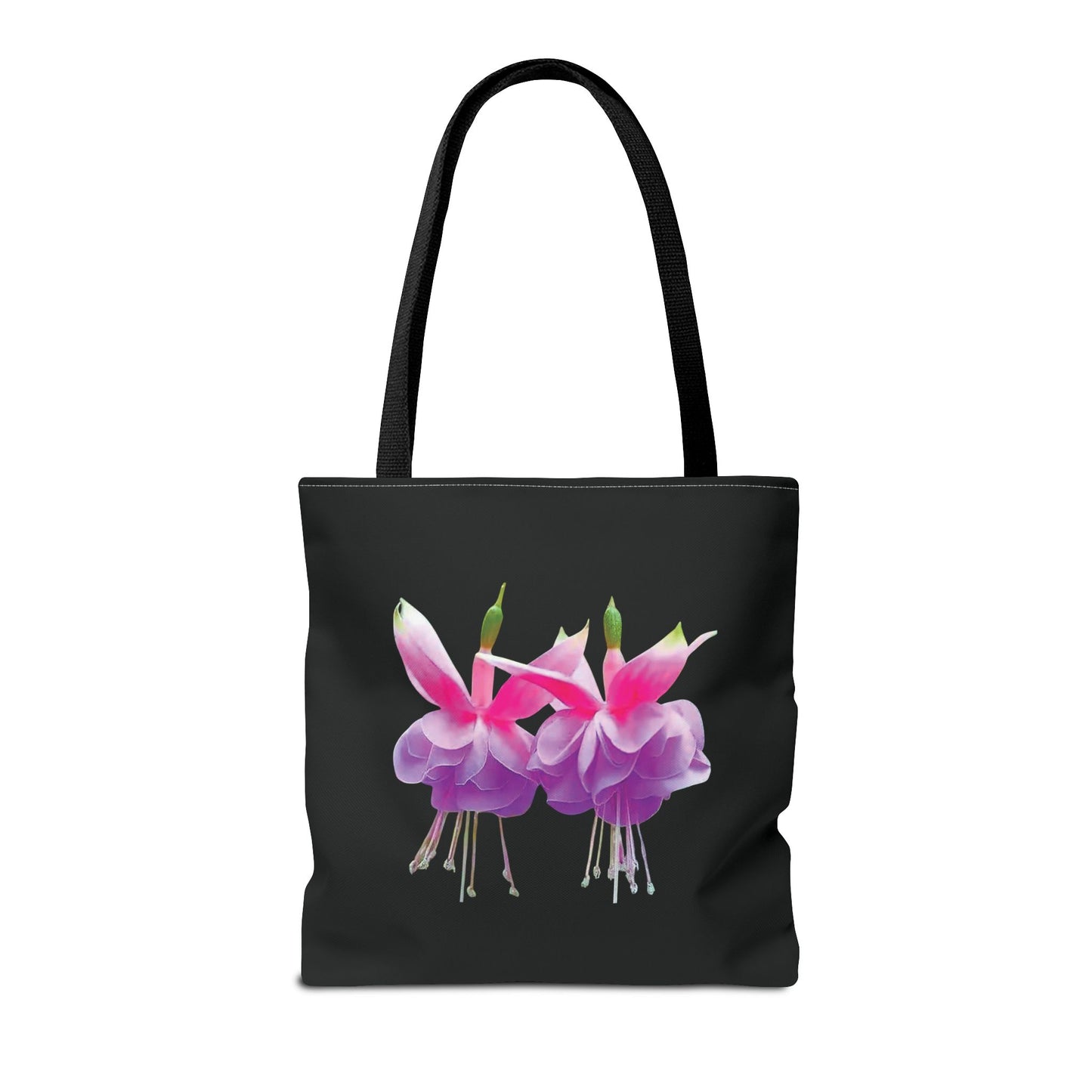 Tropical Real Two Fuchsias/Black Tote Bag - 3 Sizes