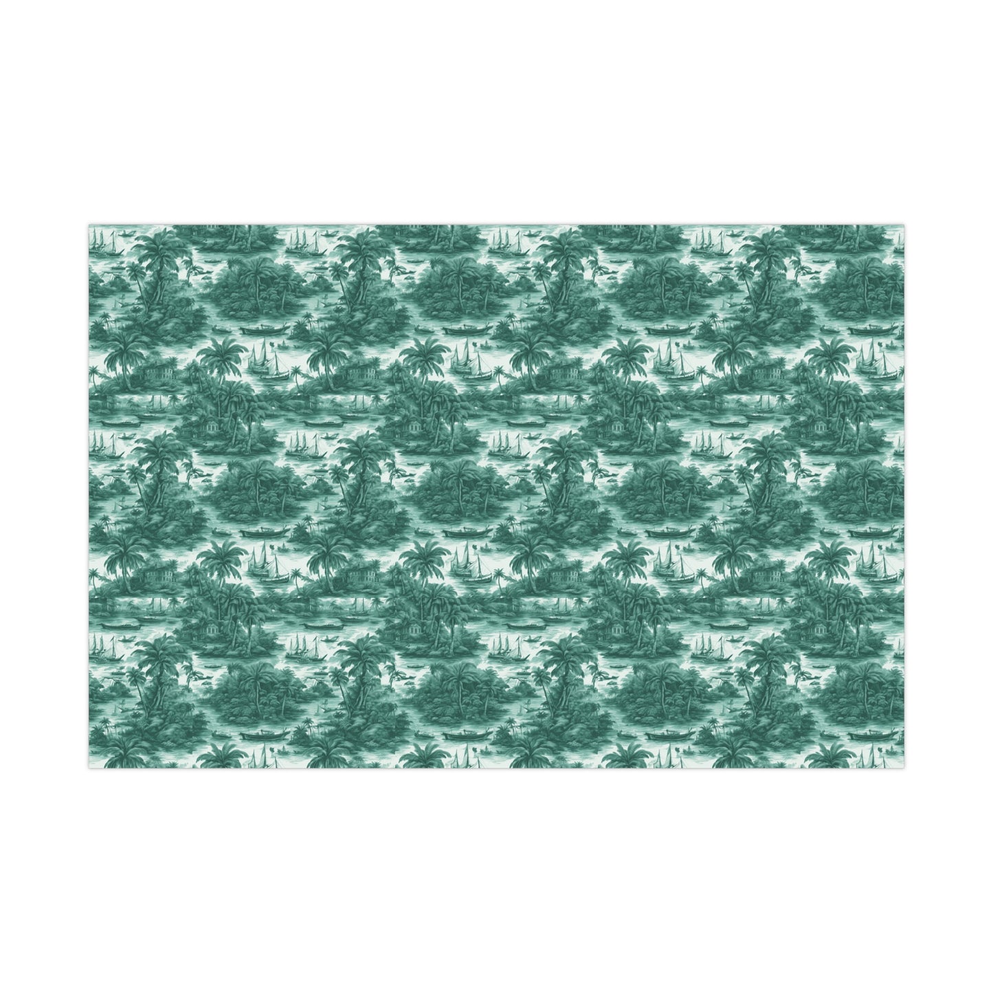 Gift Wrap Papers, Tropical Toile #1, Evergreen, 3 Sizes