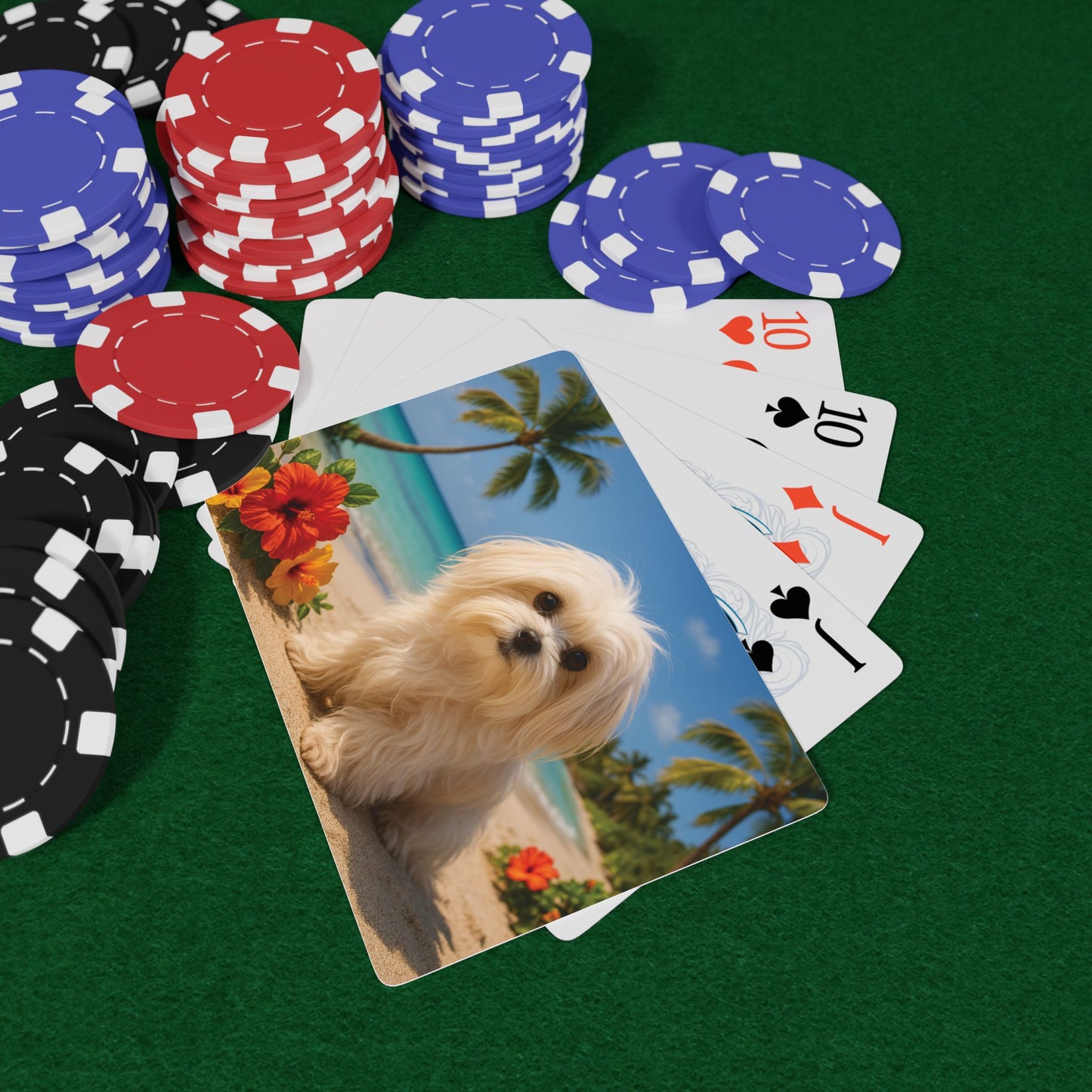 Poker Playing Cards - Puppy Ariel at the Beach
