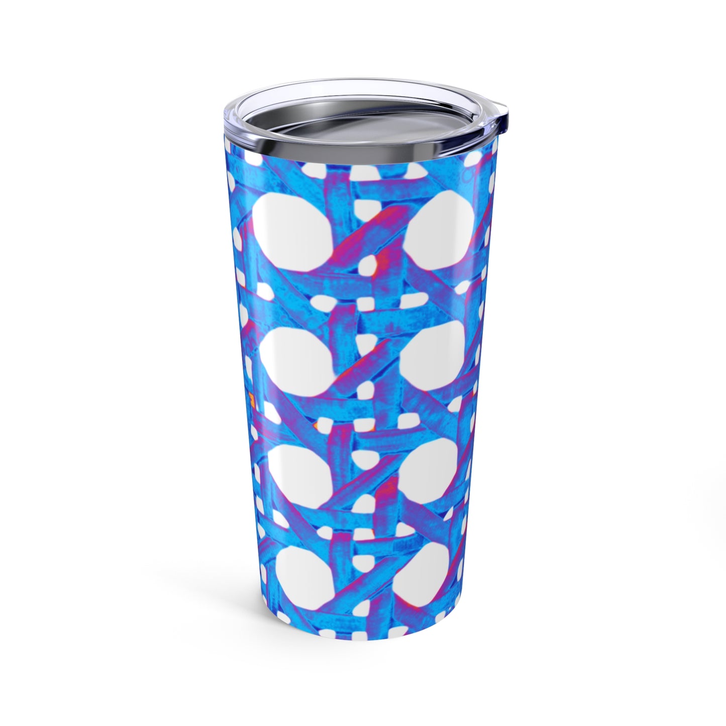 20oz Tropical Glossy Tumbler, Stainless Steel / Turquoise Wicker