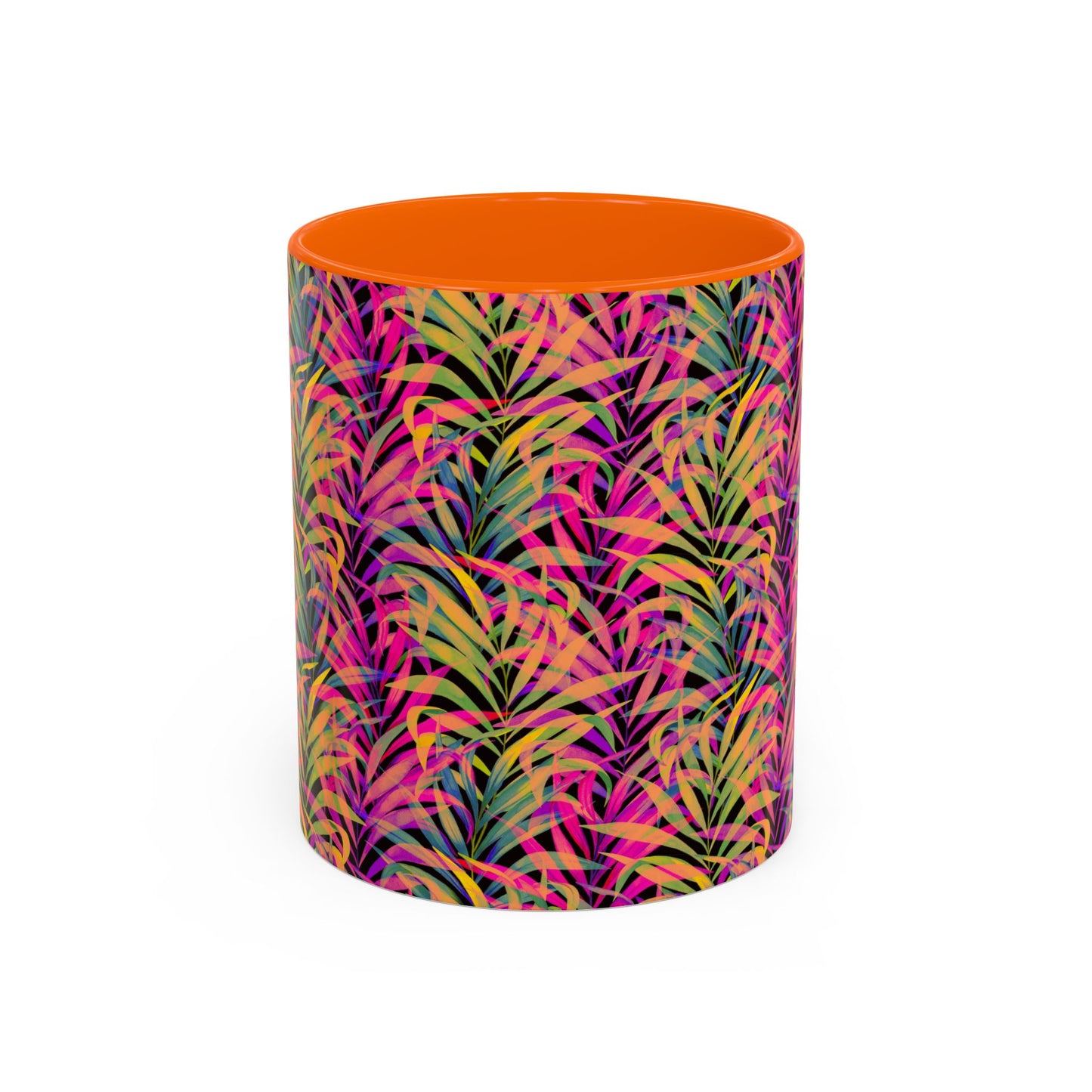 Accent Coffee Mug (11, 15oz), Rainbow Fronds / Various Colors