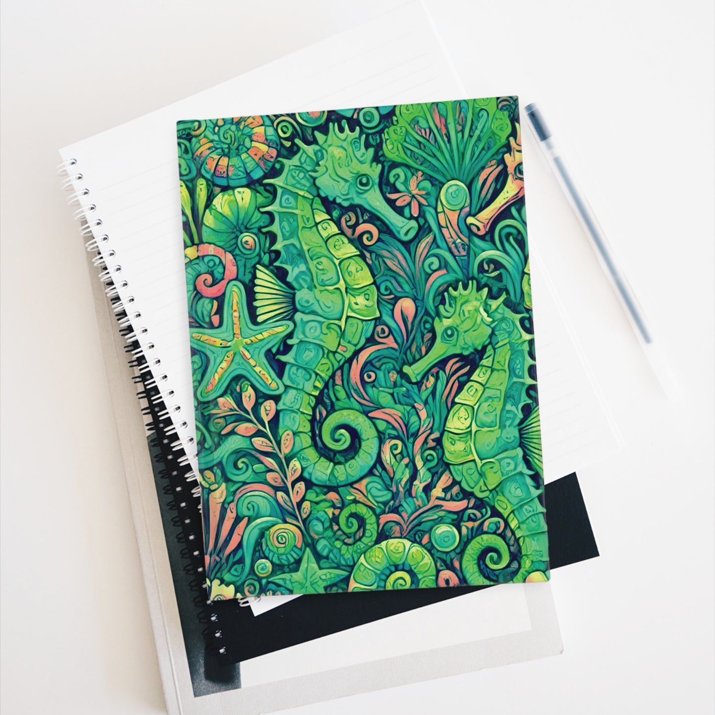 Seahorses/Hot Lime Journal - 5" x 7"
