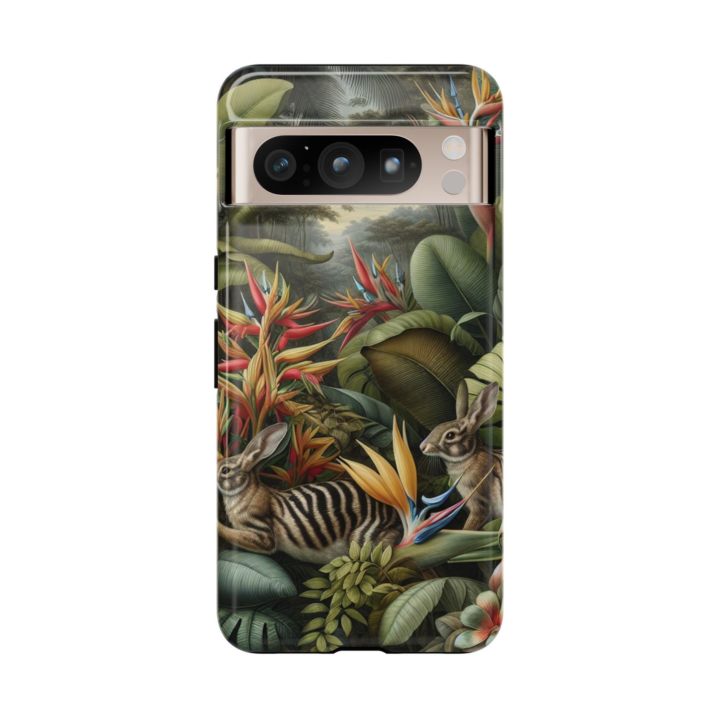 Rainforest Rabbit Outing Phone Case - Tough Cases with Summer Vibe