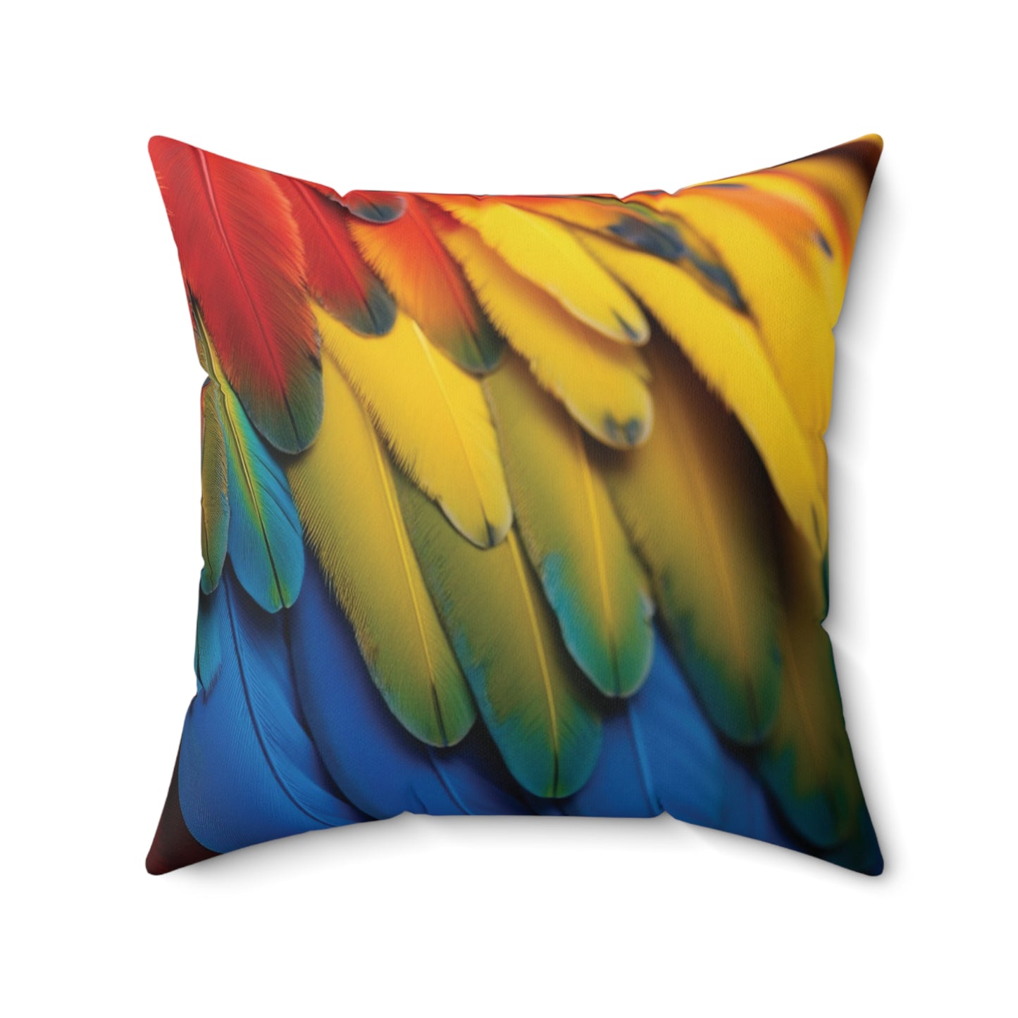 Decorative Pillow - Accent Cushion, 4 Sizes / Rainforest Macaw Feathers