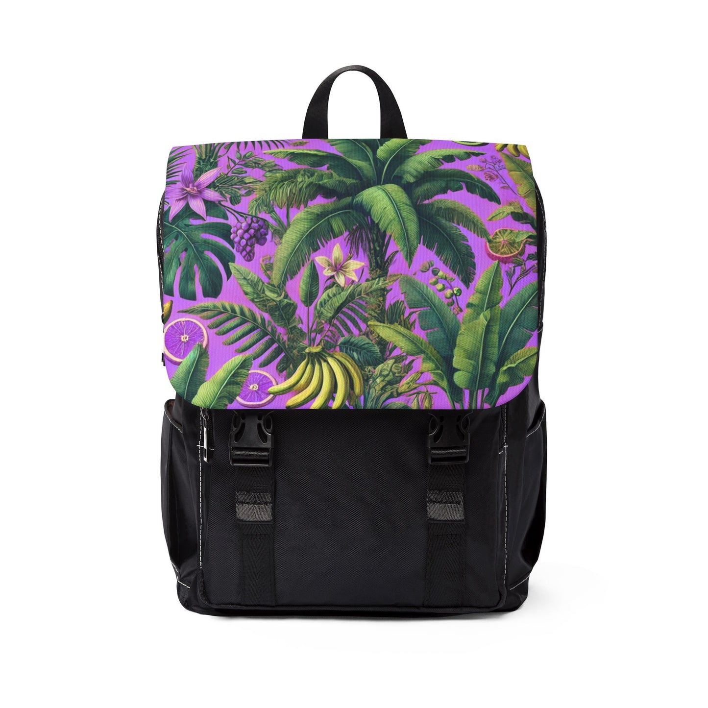 More Tropical Fruit/Deep Lilac Casual Backpack - Perfect for Everyday Adventures