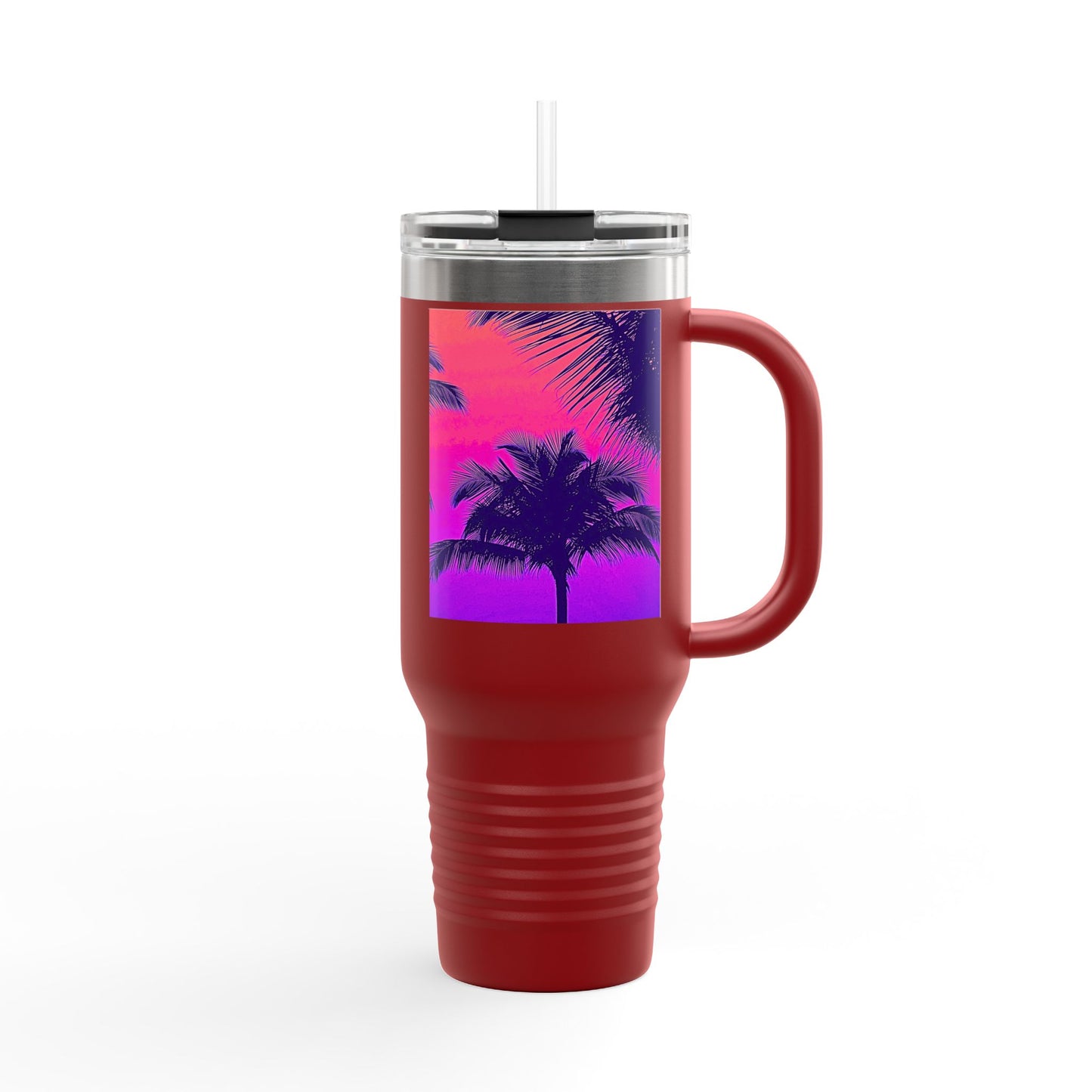 Insulated Travel Mug, 40oz / Palm Glow Pop - Perfect for Outdoor Adventures