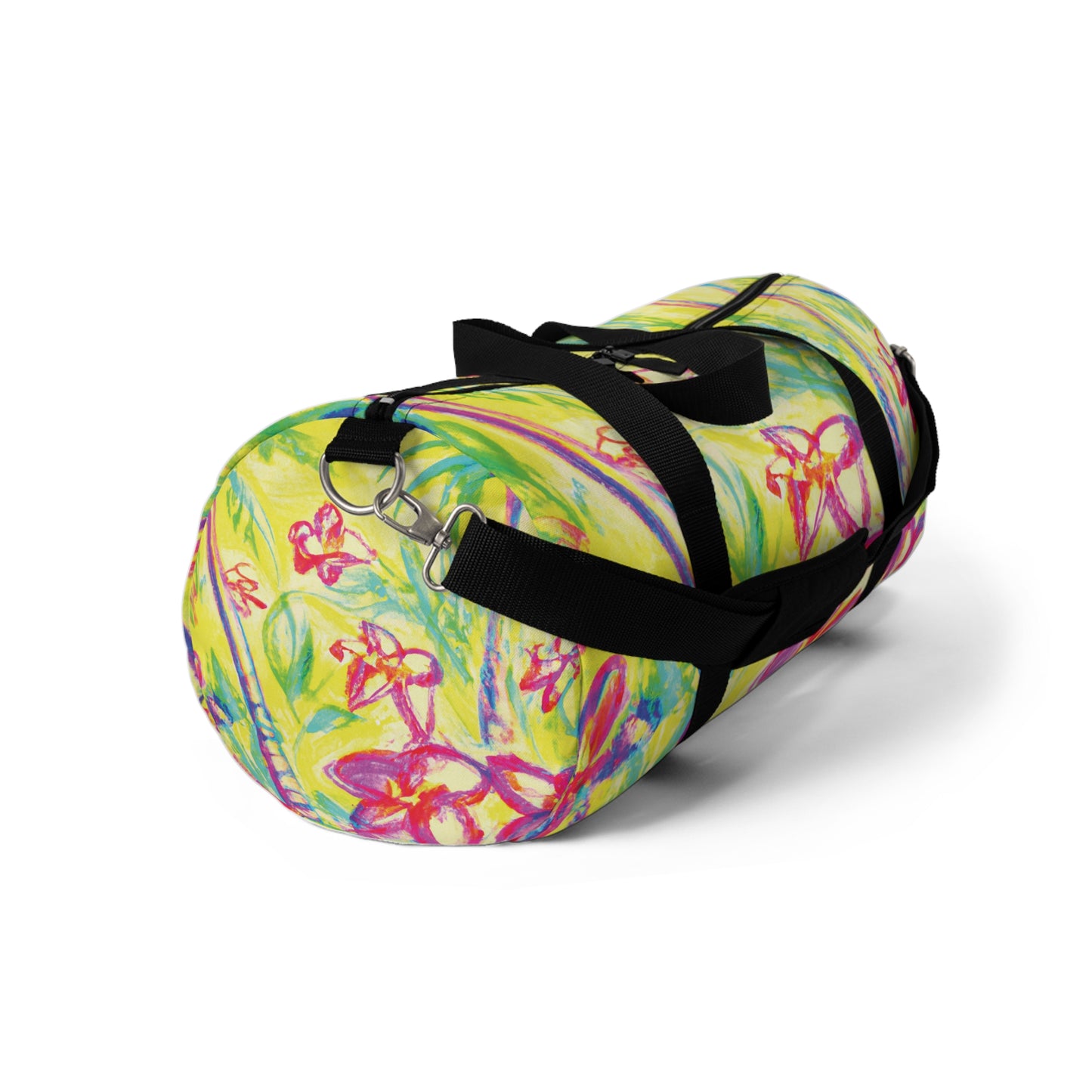 Tropical Rainforest Duffel Bag - Perfect for Travel and Gym / Tropical Doodles, Yellow