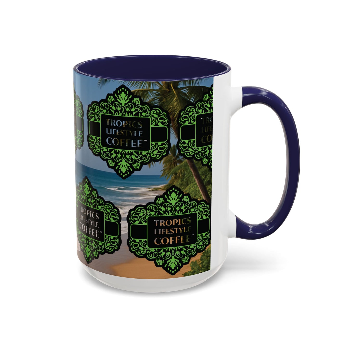 Accent Coffee Mug (11, 15oz), 8 Colors - Tropics Lifestyle Coffee, Meet You There