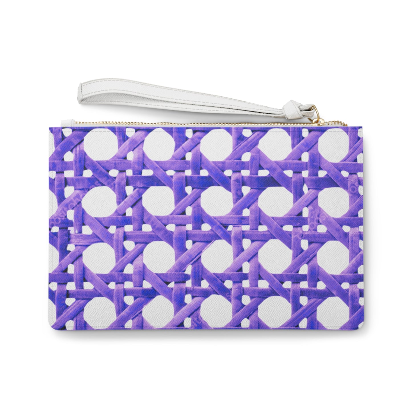 Tropical Faux Leather Clutch Bag - Perfect for Beach Adventures & Summer Vacations / Amethyst Wicker