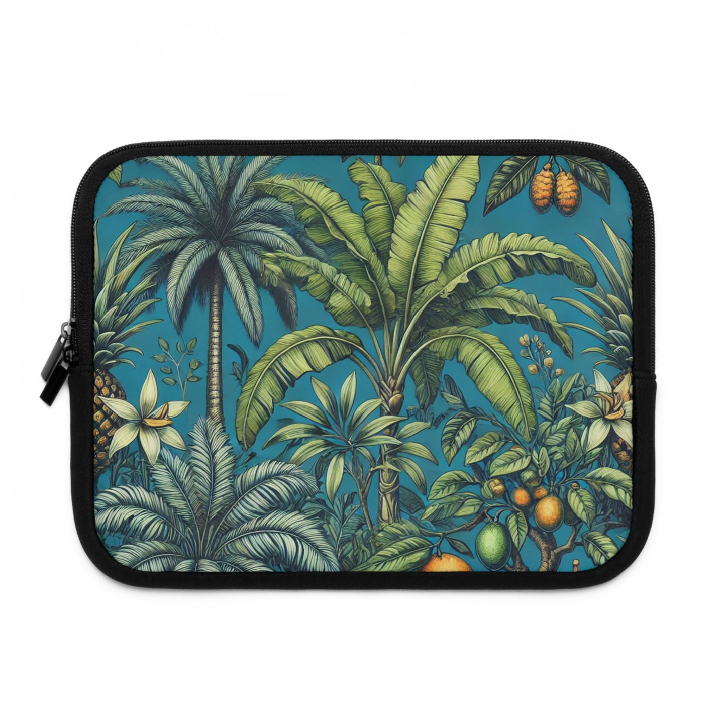 Tropical Laptop Sleeve, 5 Sizes - Perfect for Beach Lovers & Students / Tropical Fruit, Blue