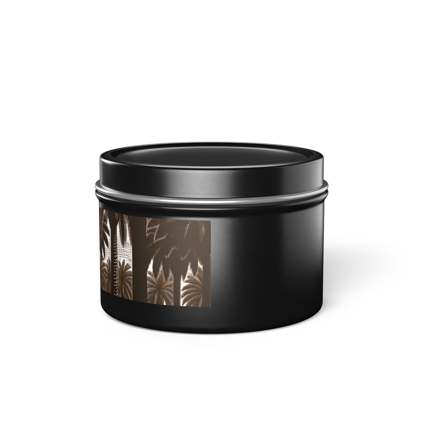 Tin Candles, 2 sizes, 3 tin colors - Woodcut Palm Grove