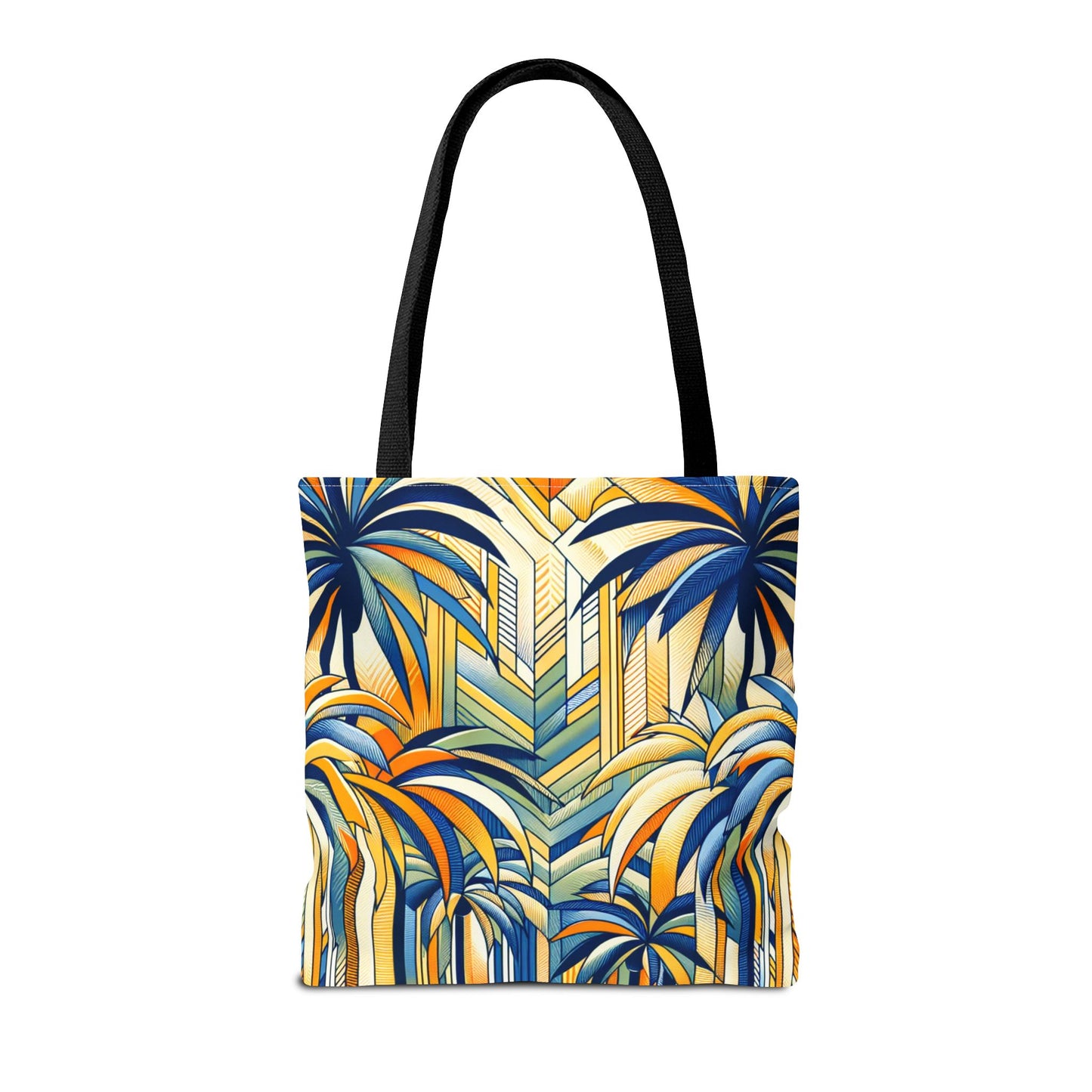 Stylized Palms Blue Tote Bag - 3 Sizes