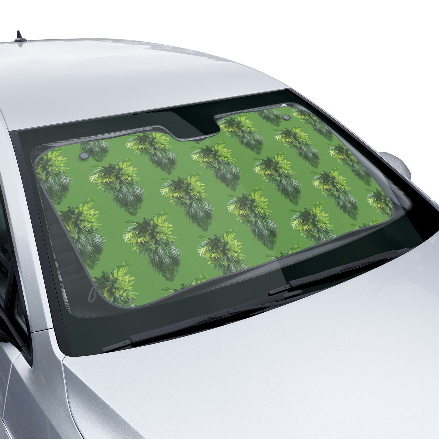 Tropical Car Sun Shades / Palm Fronds Cascade, green