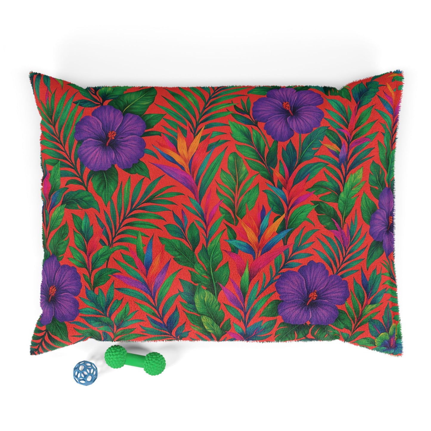 Pet Bed - Cozy and Fun Dog or Cat Bed for Tropical Lovers / Midnight Flower Coral