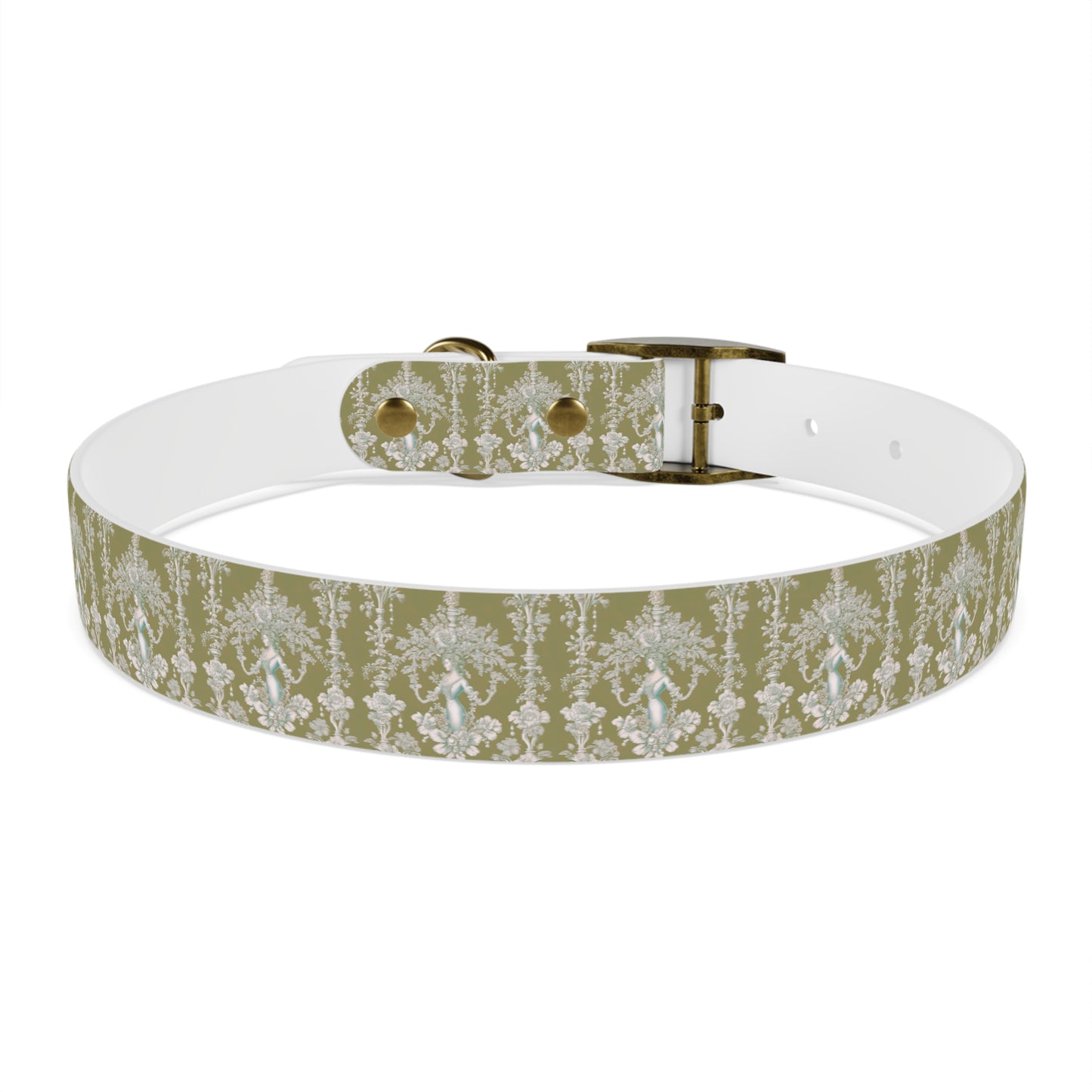 Dog Collar - Pearl Lady Toile, highborn green