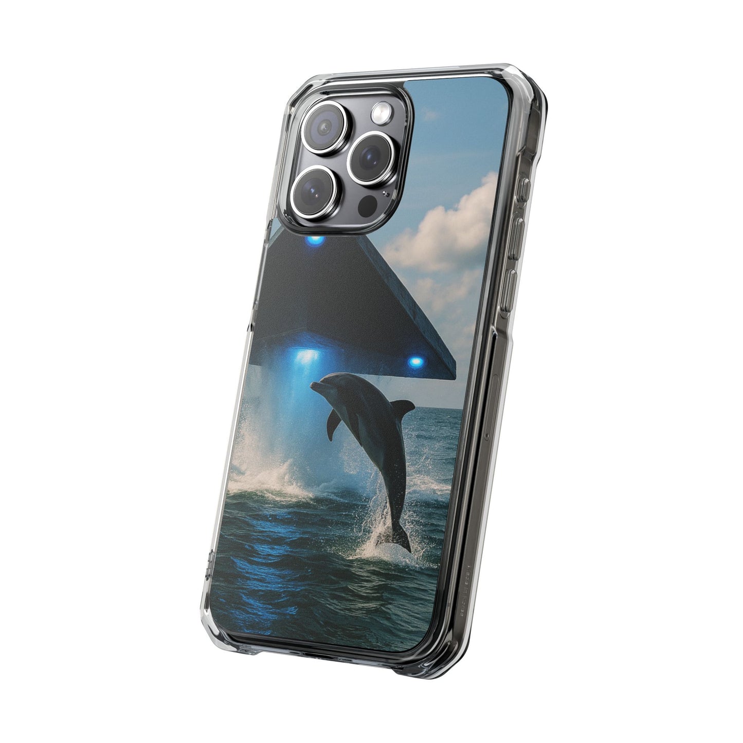 UFO and Dolphin Magnetic Clear Phone Case, Many Models