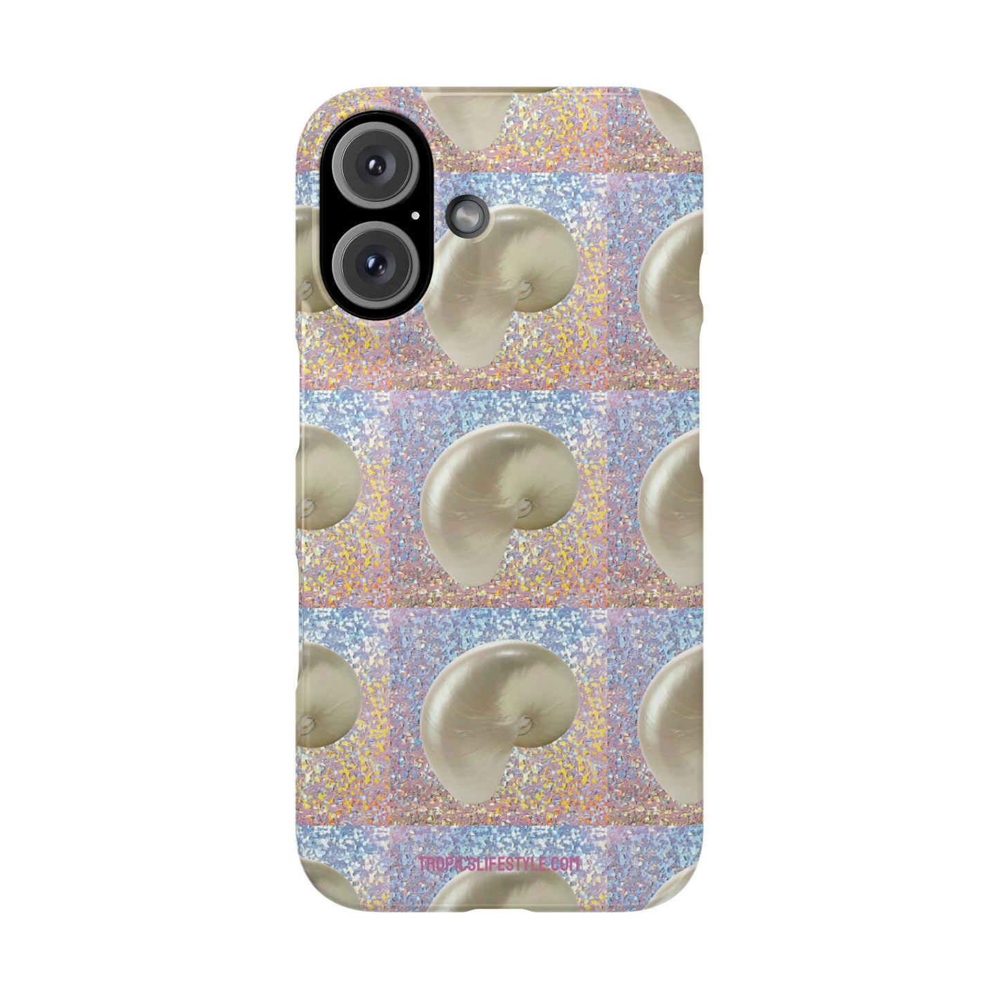 Slim Phone Cases - Disco White Nautilus