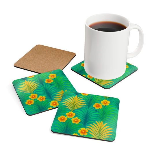 Coaster Set - Sunrise Palms/Green