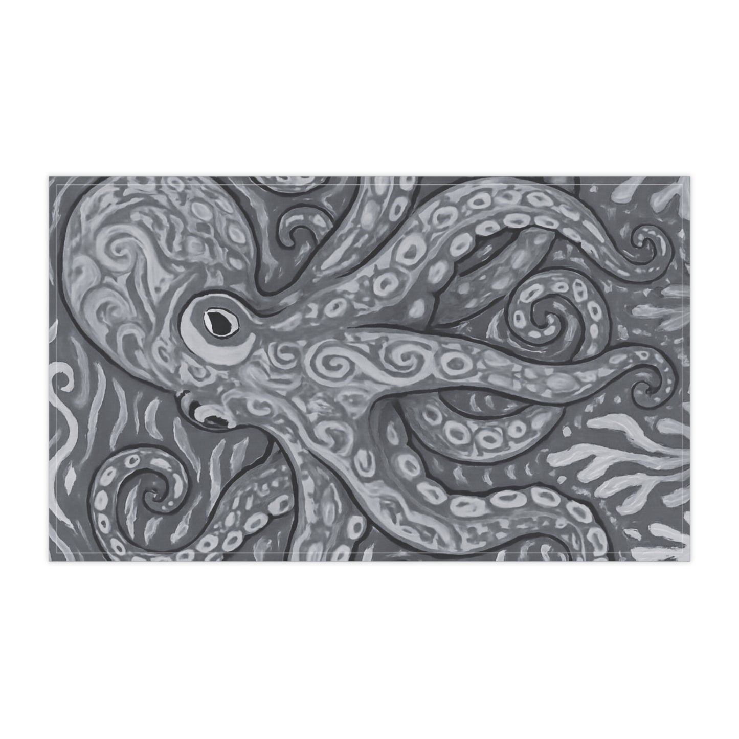 Tea Towels (cotton, poly), Slate Kraken Joe
