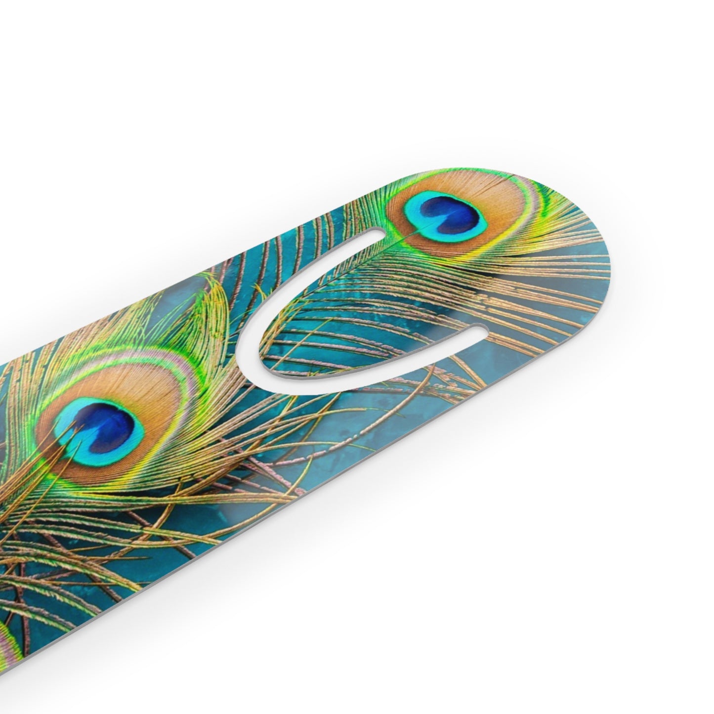 Bookmark - Aluminum, Peacock Turquoise Glow