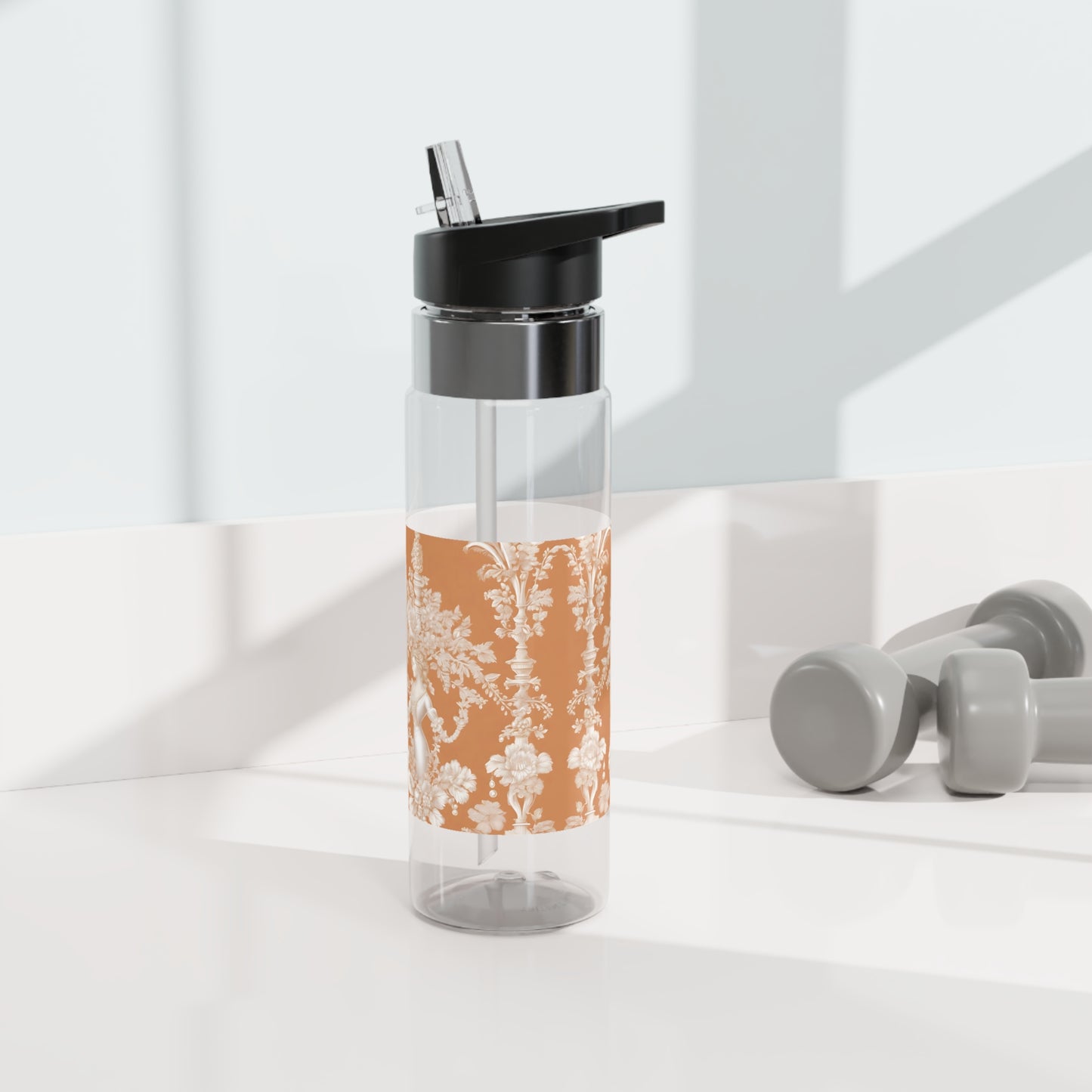 Tropical 20oz Tritan Sport Water Bottle -  Leakproof, Lightweight, BPA-Free / Pearl Lady Toile, Melon