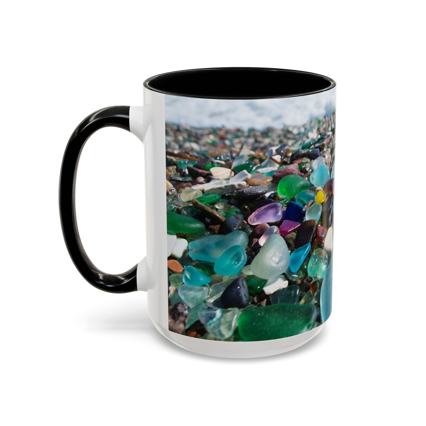 Coastal Accent Coffee Mug | Sea-Inspired Drinkware / Beach Glass Along Shoreline