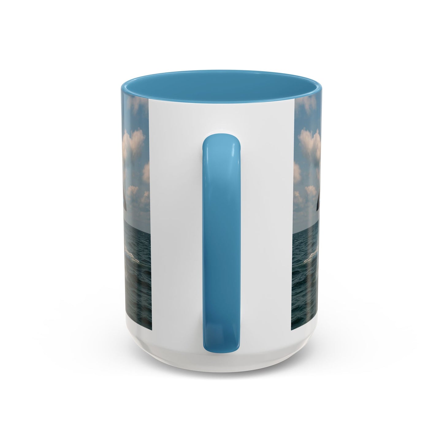 Accent Coffee Mug (11, 15oz), 8 Colors - UFO and Dolphin