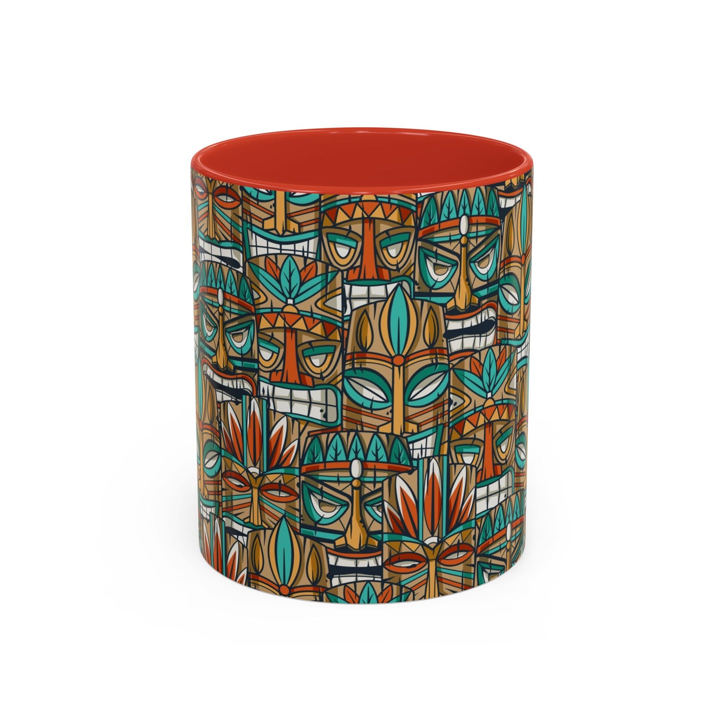 Accent Coffee Mug (11, 15oz), 8 Colors - Turquoise Tiki Party