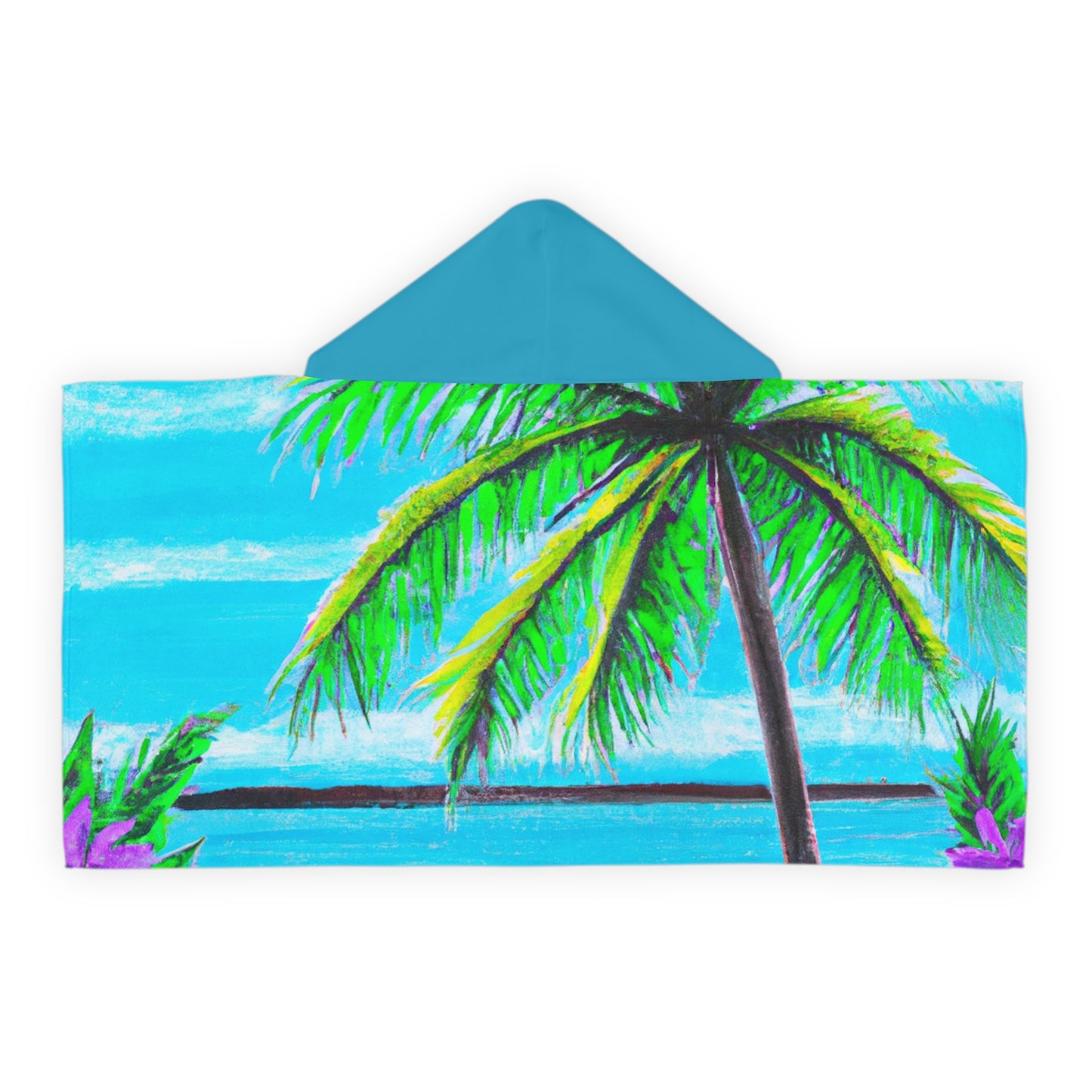 Tropical Kids Hooded Towel - Fun Mermaid Design for Beach & Bath / Calm Beach