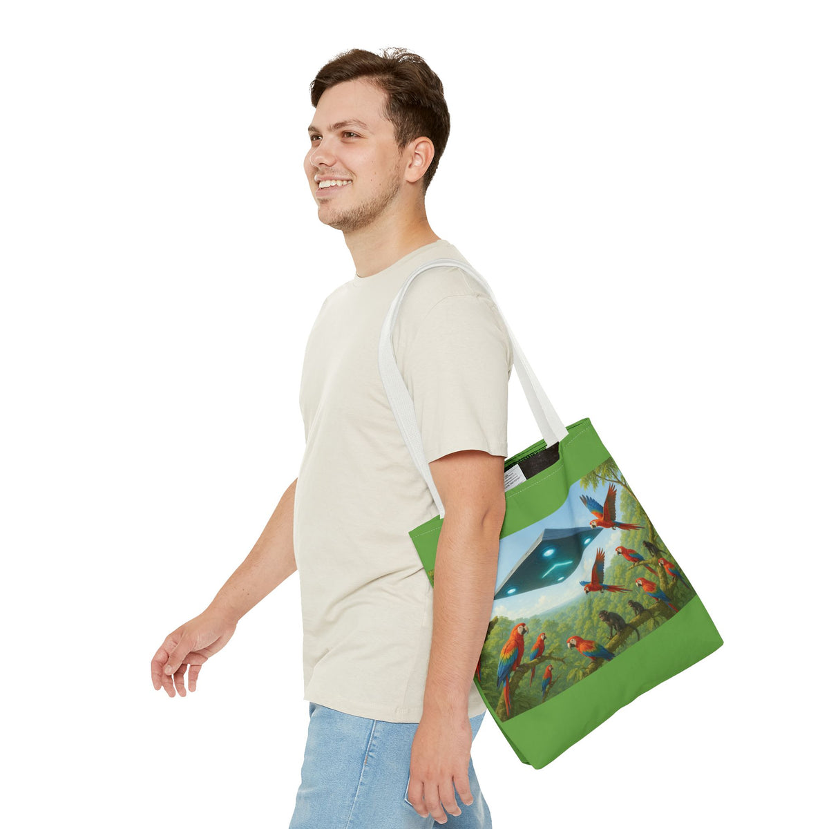 UFO and Macaws Tote Bag - 3 Sizes