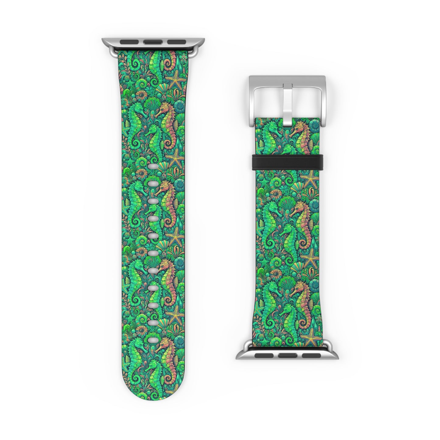 Apple Watch Band - Tropical Seahorse Trio, Lime Green