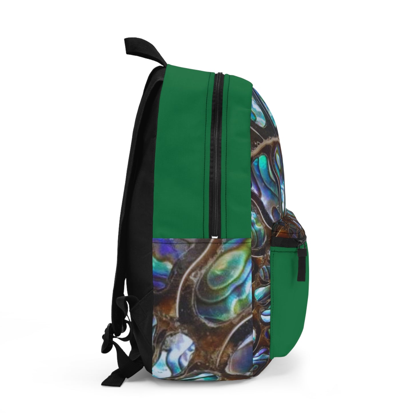 Tropical Backpack  / Ammonite and Abalone, Green