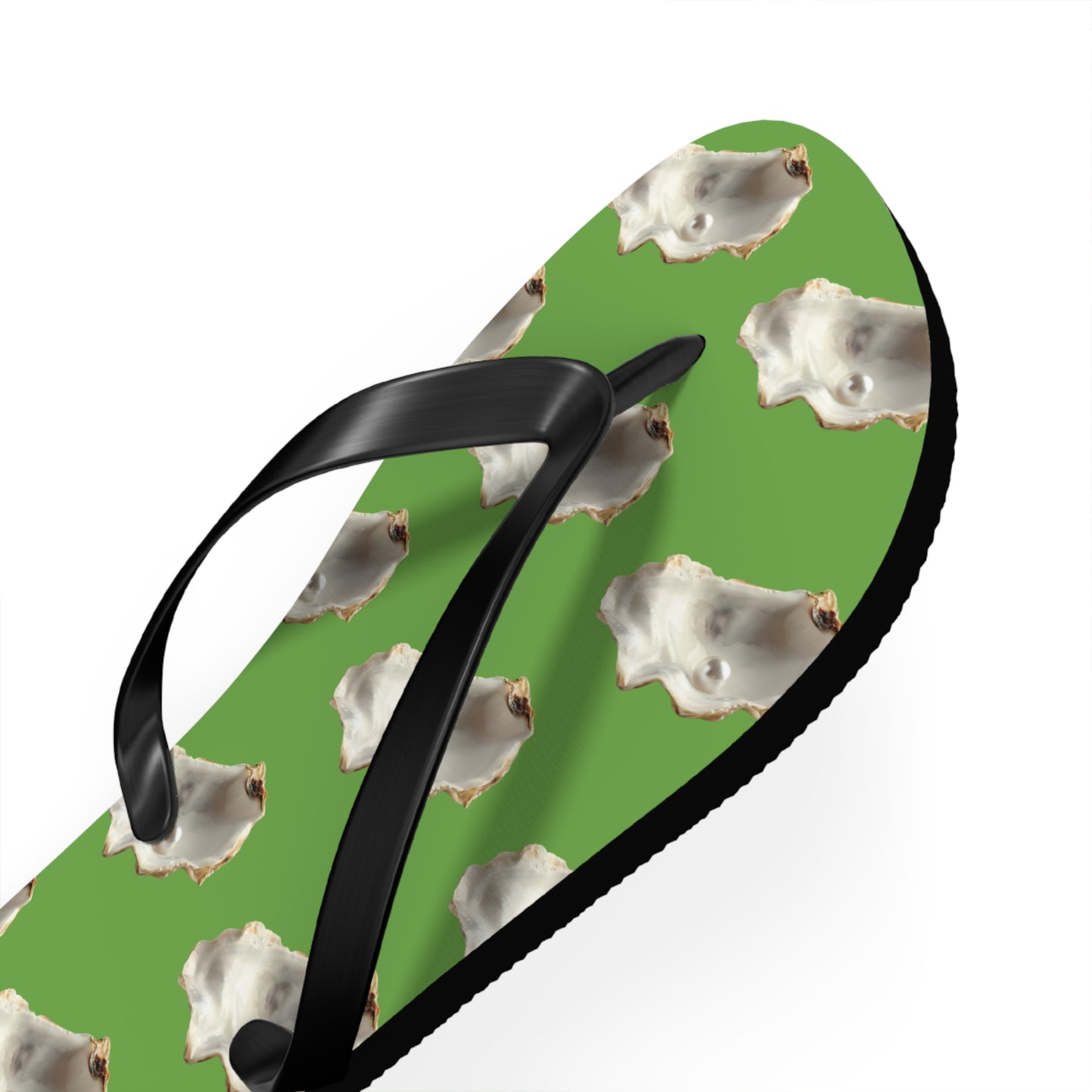 Flip Flops - White Pearl Oyster, green