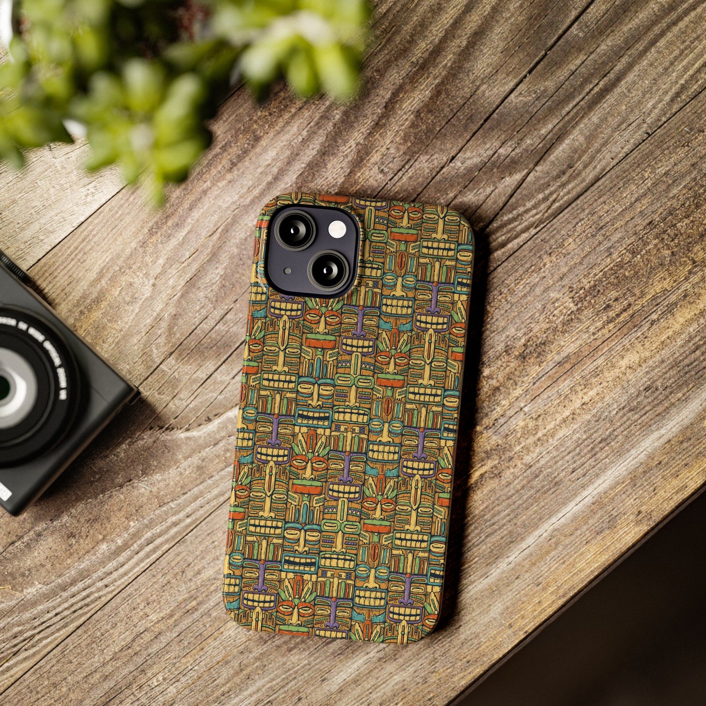 Slim Phone Cases - Colorful Tiki Party