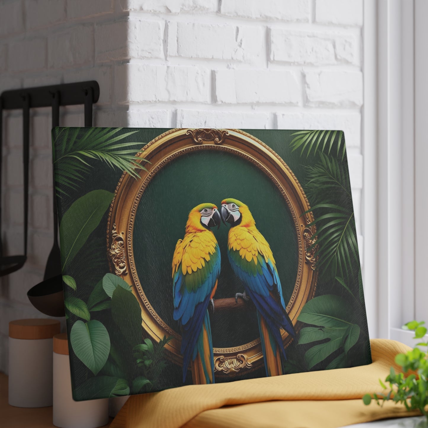 Glass Cutting Board, 2 sizes - Framed Pet Macaws