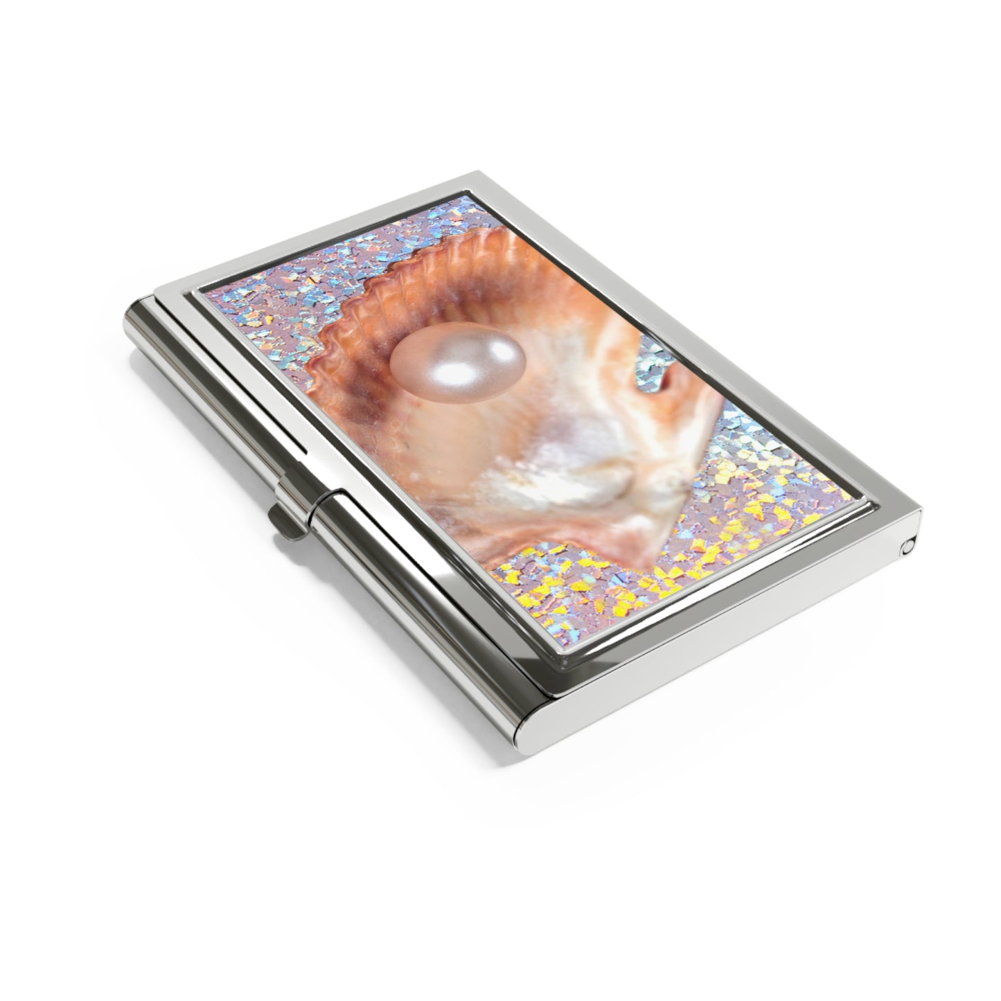 Business Card Holder/Case - Disco Peach Pearl Oyster