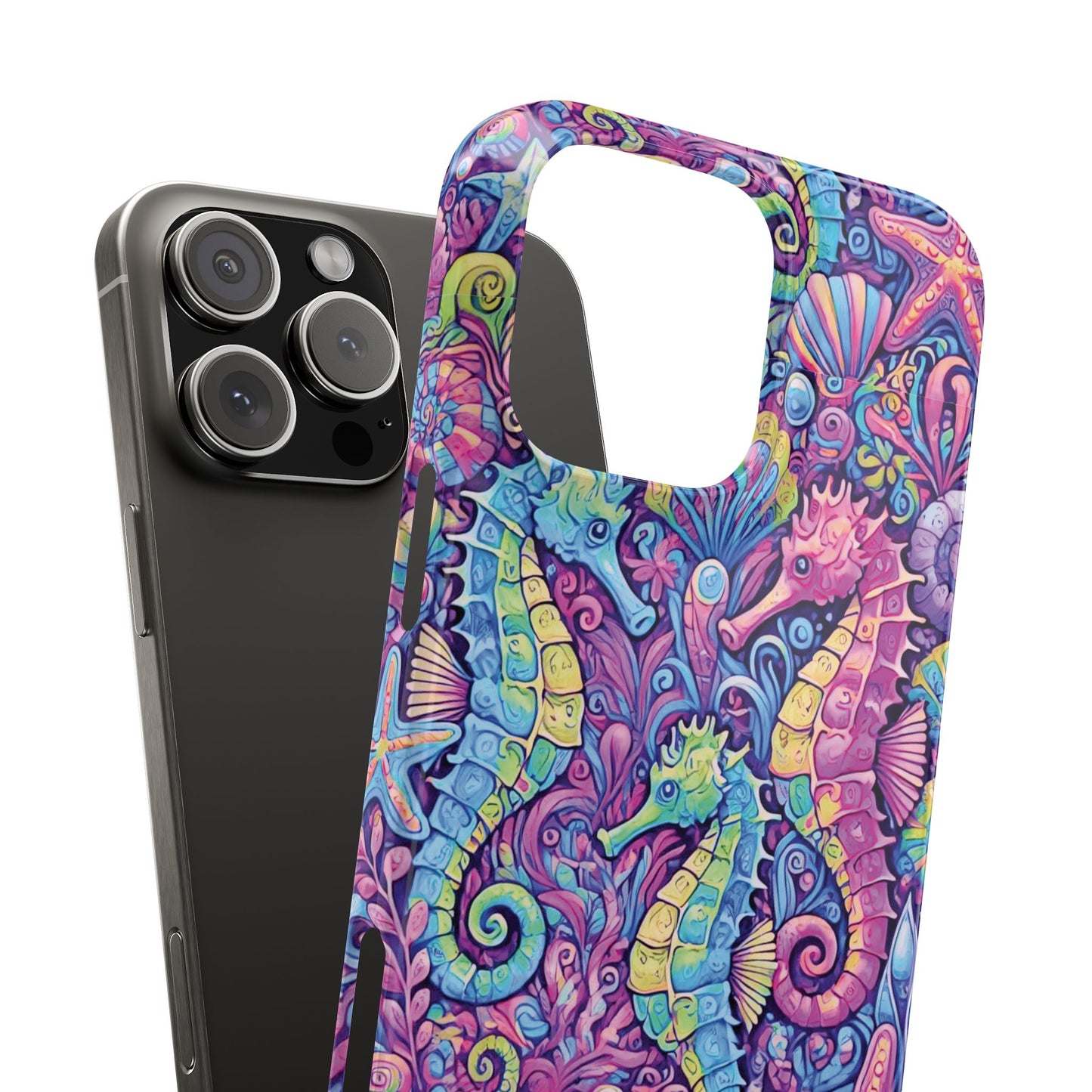 Slim Phone Cases - Seahorses, Fantasy POP