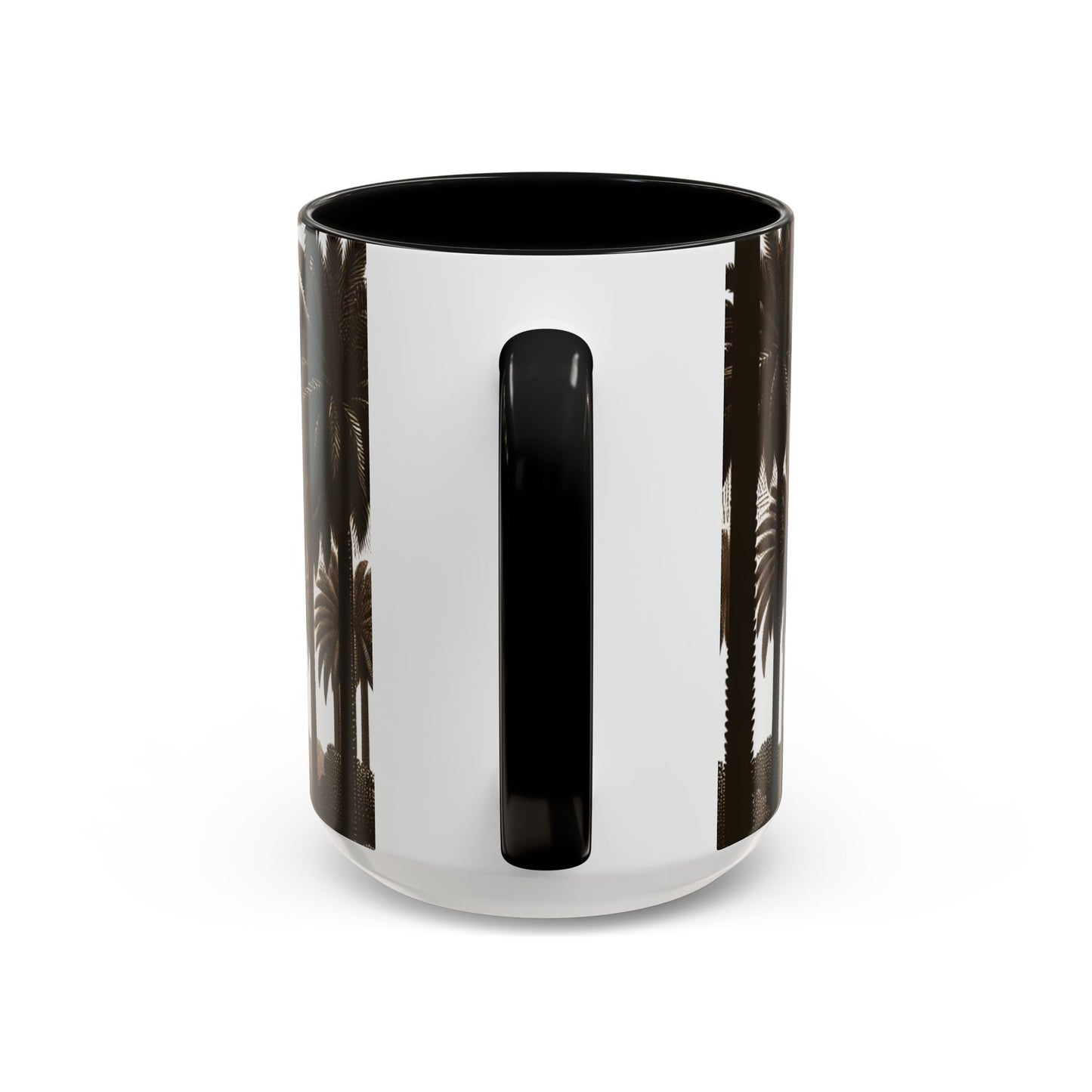 Accent Coffee Mug (11, 15oz) - Woodcut Palm Grove