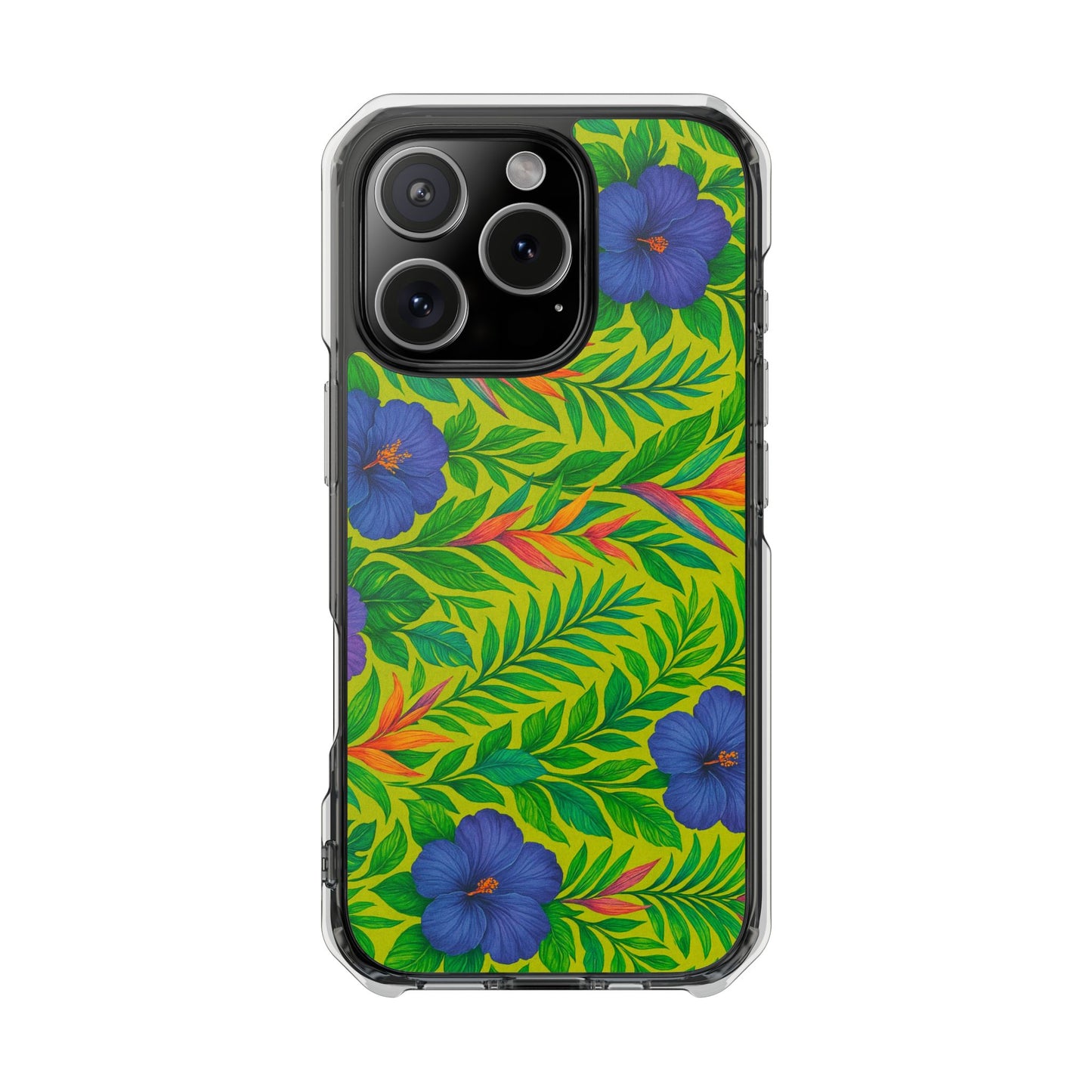 Midnight Flower Lime Magnetic Clear Phone Case, Many Models