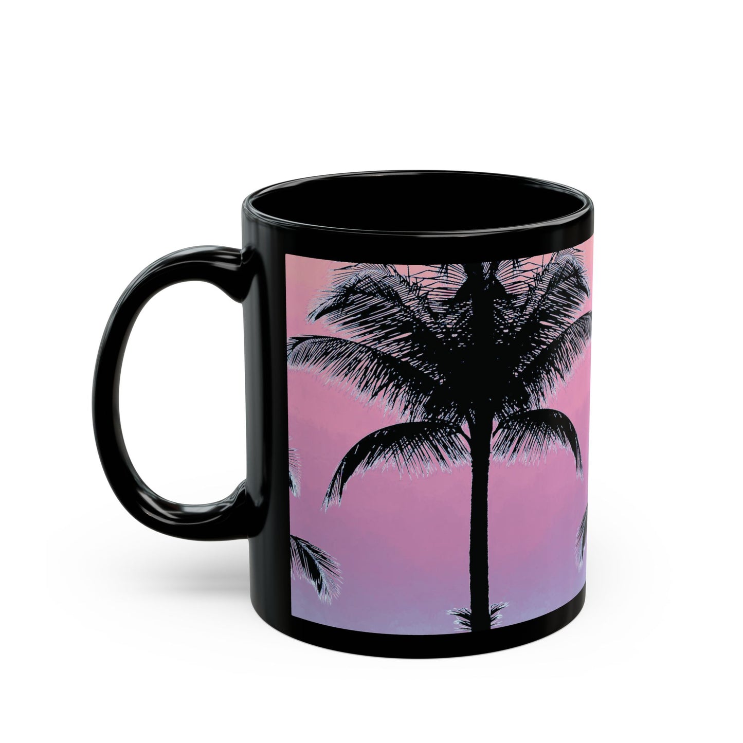 Black Coffee Mug - Palm Glow, Pastels