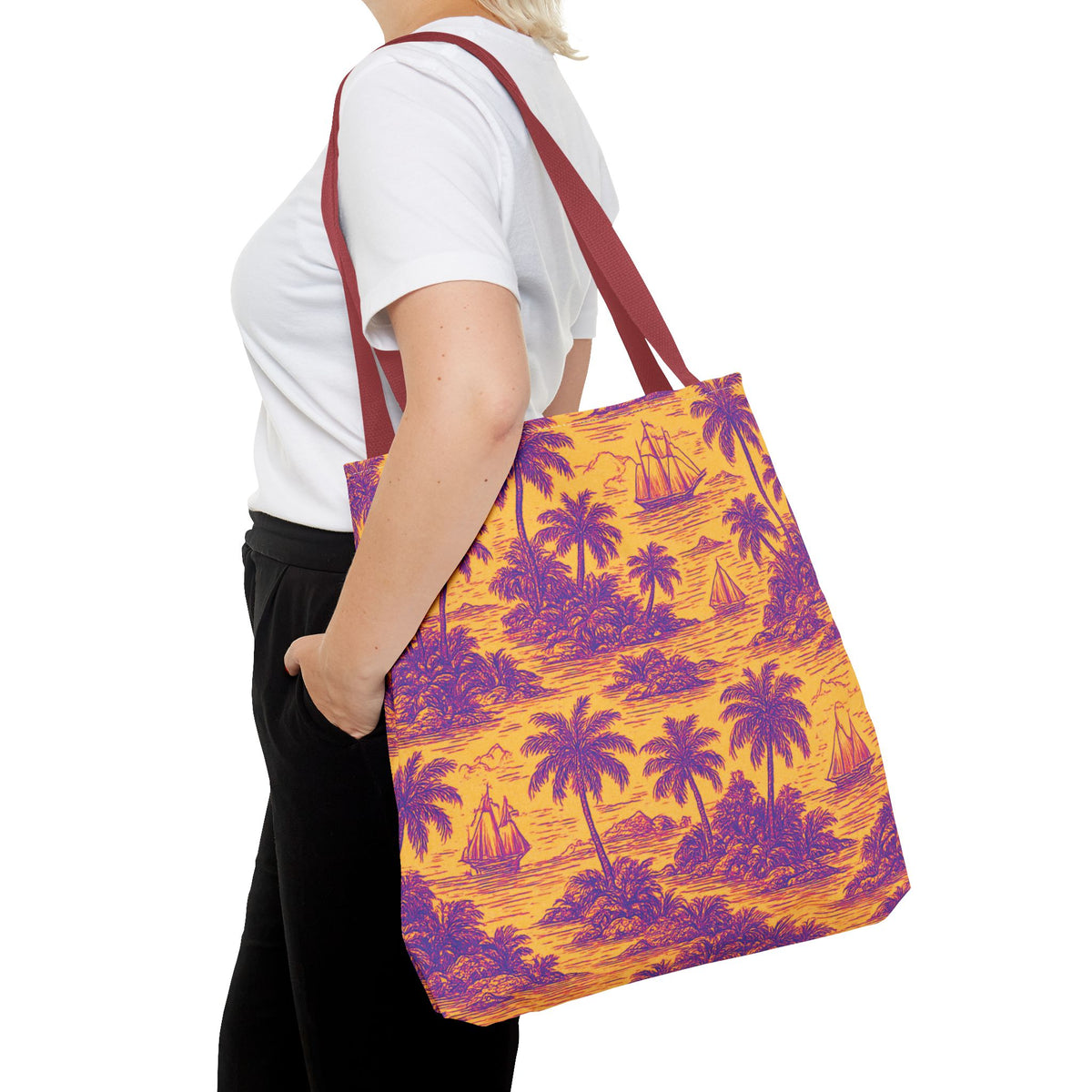 Faraway Toile/Pop Tote Bag - 3 Sizes