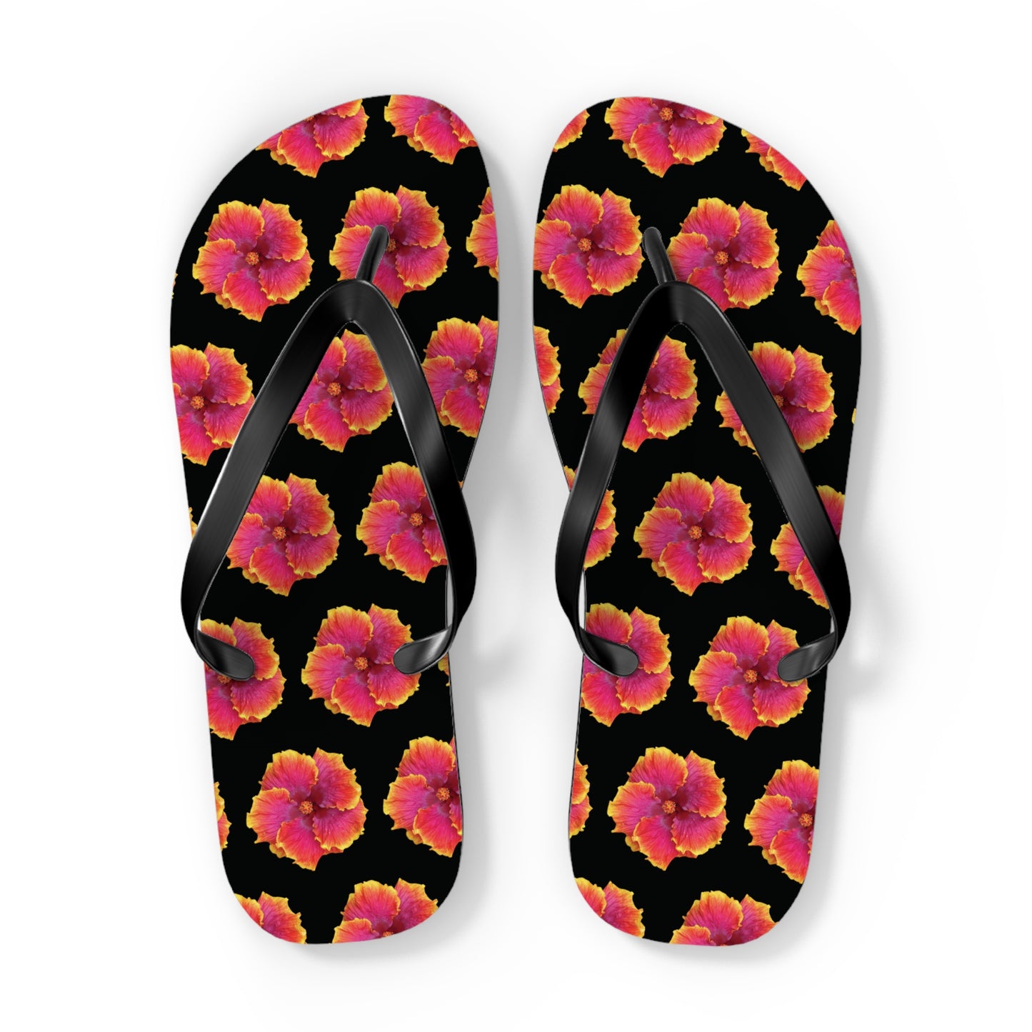Flip Flops - Sunset Hibiscus/Black