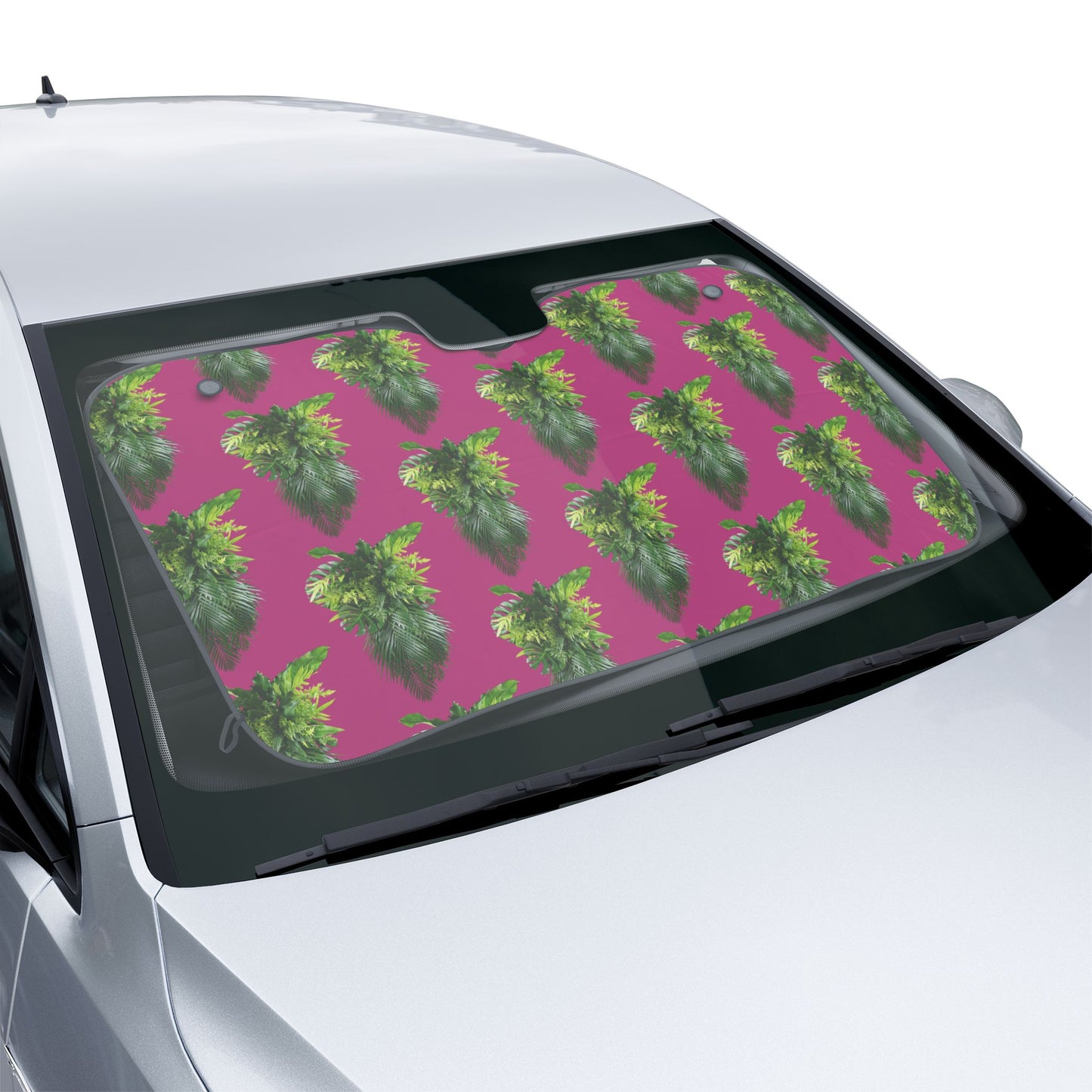 Tropical Car Sun Shades / Palm Fronds Cascade, pink